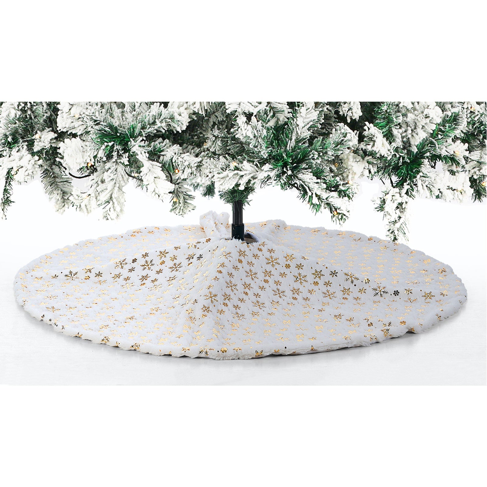 Tinseltown LED Christmas Tree 2.4M 8FT with Tree Skirt Light Snow-sprayed Green - Sunyee