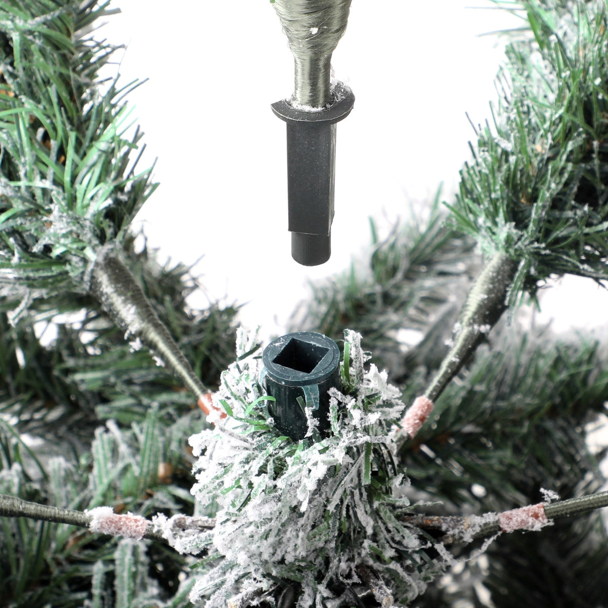 Tinseltown Christmas Tree 1.8M 6FT Xmas Trees Decorations White Snow Flocked 600 Tips