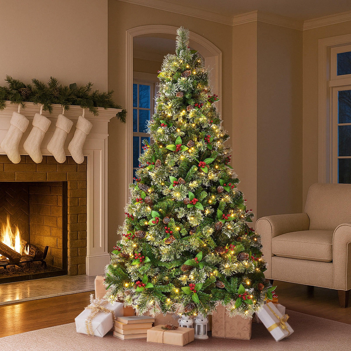 Tinseltown Christmas Tree 1.8M/2.1M/2.4M LED Lights White Green