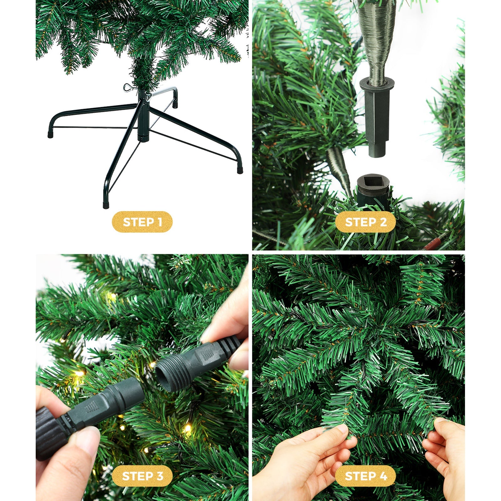 Tinseltown LED Christmas Tree 1.5M/1.8M/2.1M/2.4M/2.7M Xmas Trees Green - Sunyee