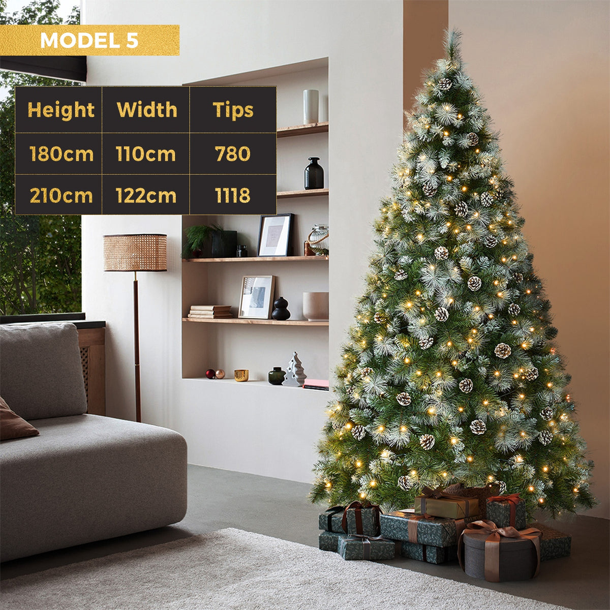 Tinseltown Christmas Tree 1.8M/2.1M/2.4M LED Lights White Green