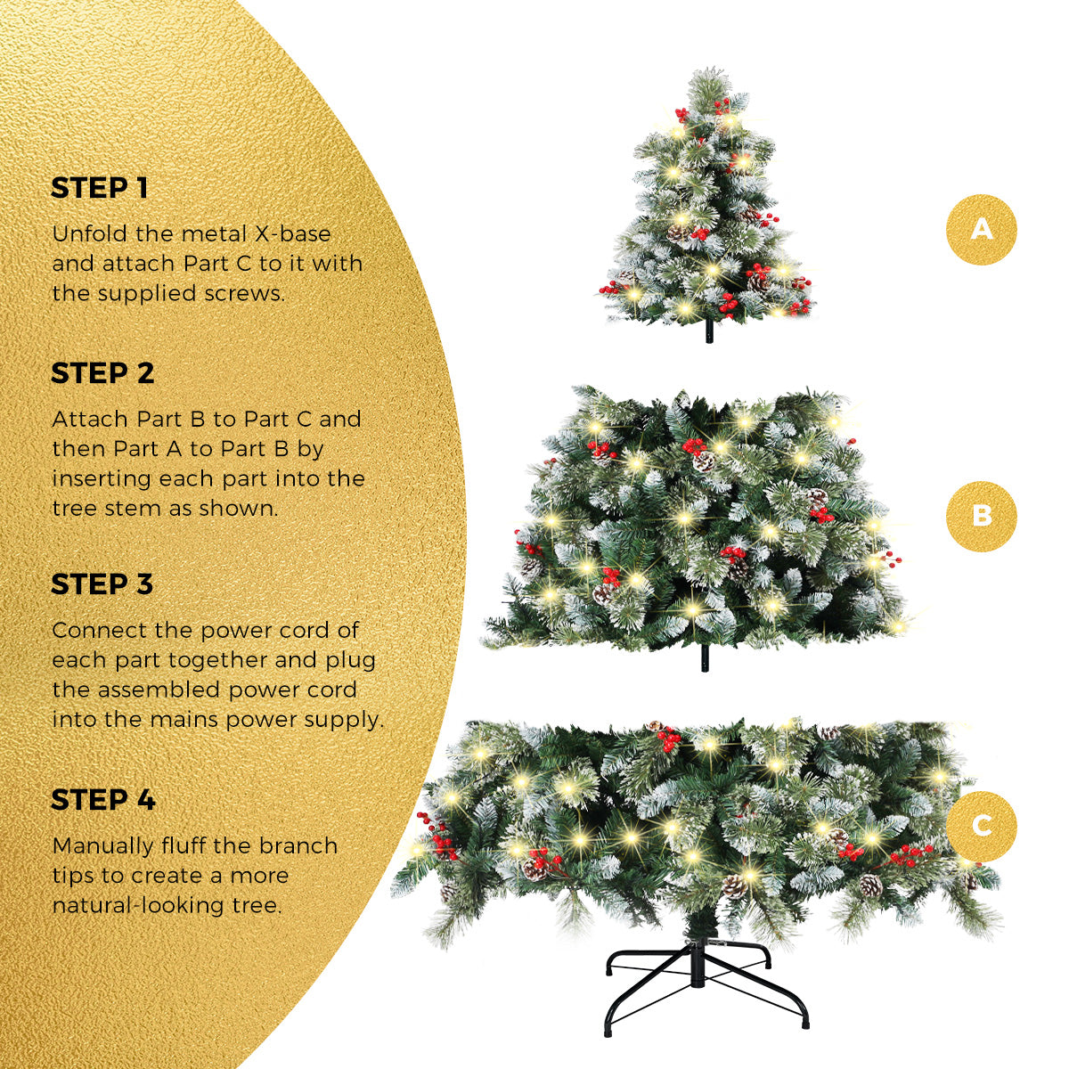 Tinseltown Christmas Tree 1.8m 6FT LED Xmas Trees Decoration 950tips
