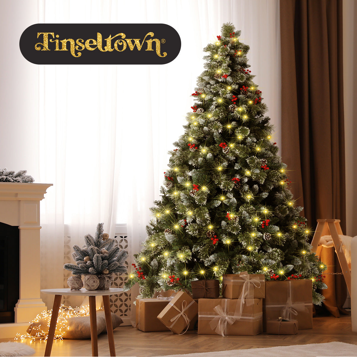 Tinseltown Christmas Tree 2.1m 7FT LED Xmas Trees Decoration 1400tips