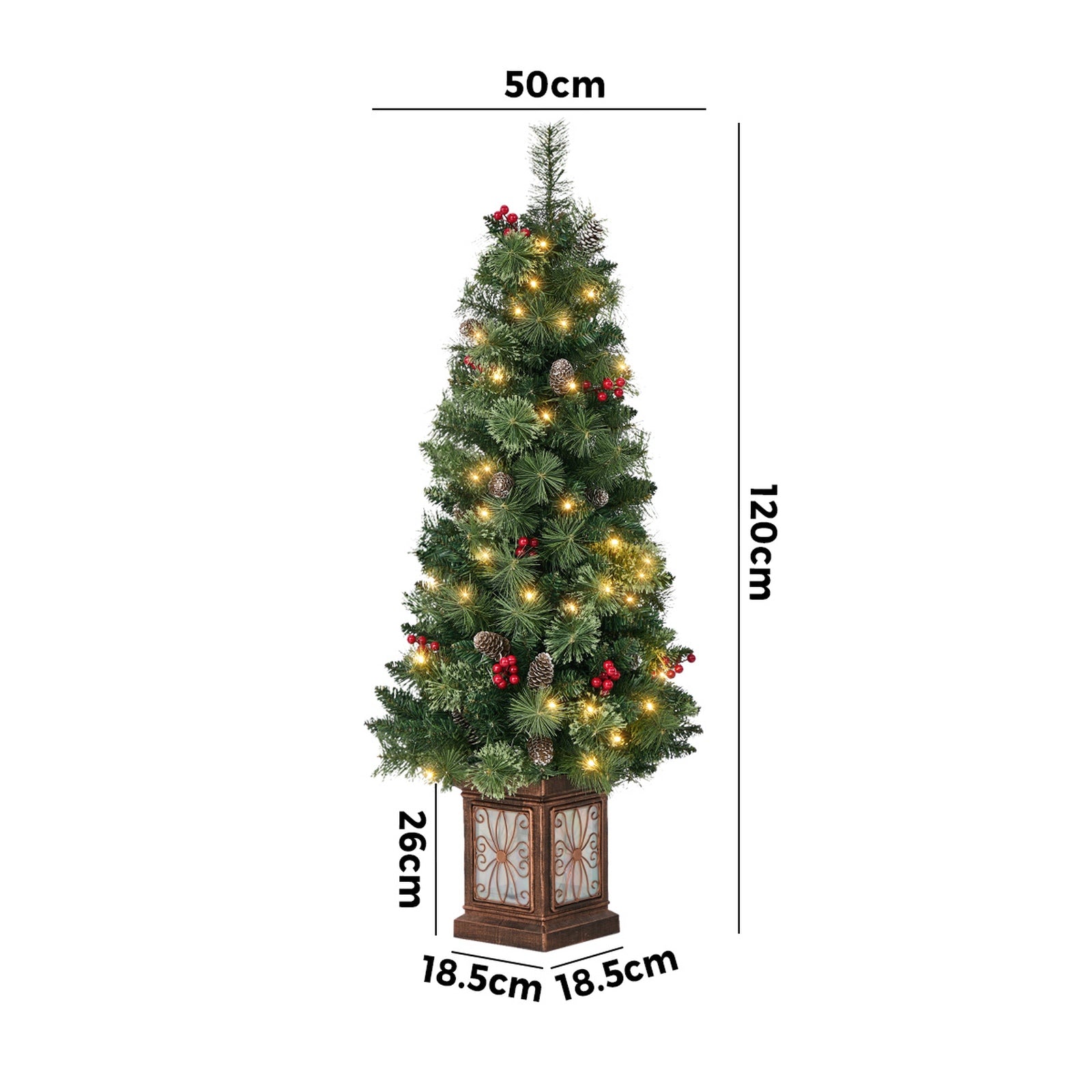 Tinseltown LED Christmas Tree Home 8 Flash Modes Battery Powered 120cm Green