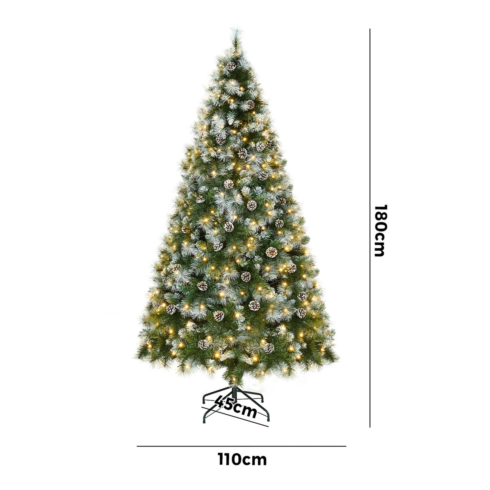 Tinseltown LED Christmas Tree 1.8M 6FT Pre-lit Light 8 Flash Modes Pine Cones - Sunyee
