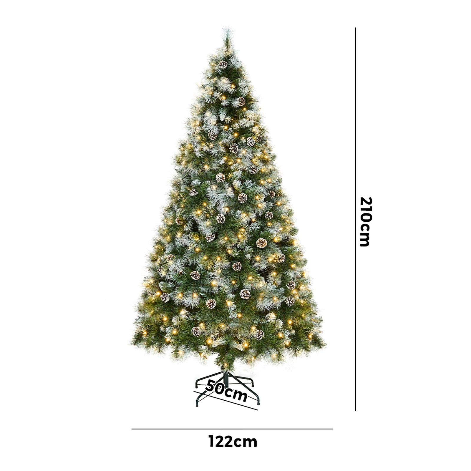 Tinseltown LED Christmas Tree 2.1M 7FT Pre-lit Light 8 Flash Modes Pine Cones - Sunyee