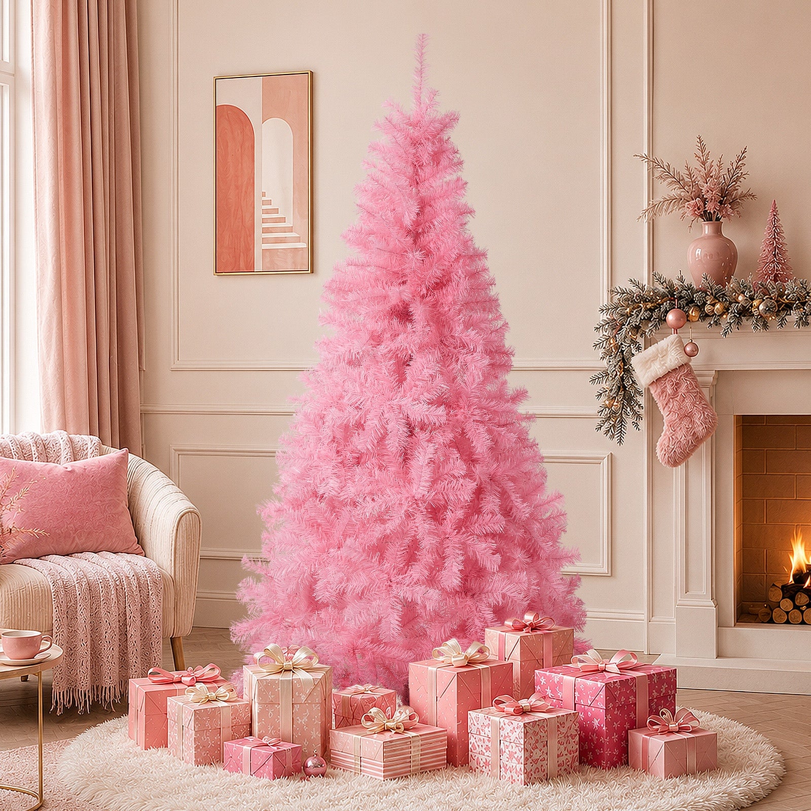 Tinseltown Pink Christmas Tree 6FT 1.8M Artificial Home Garden Party Decoration