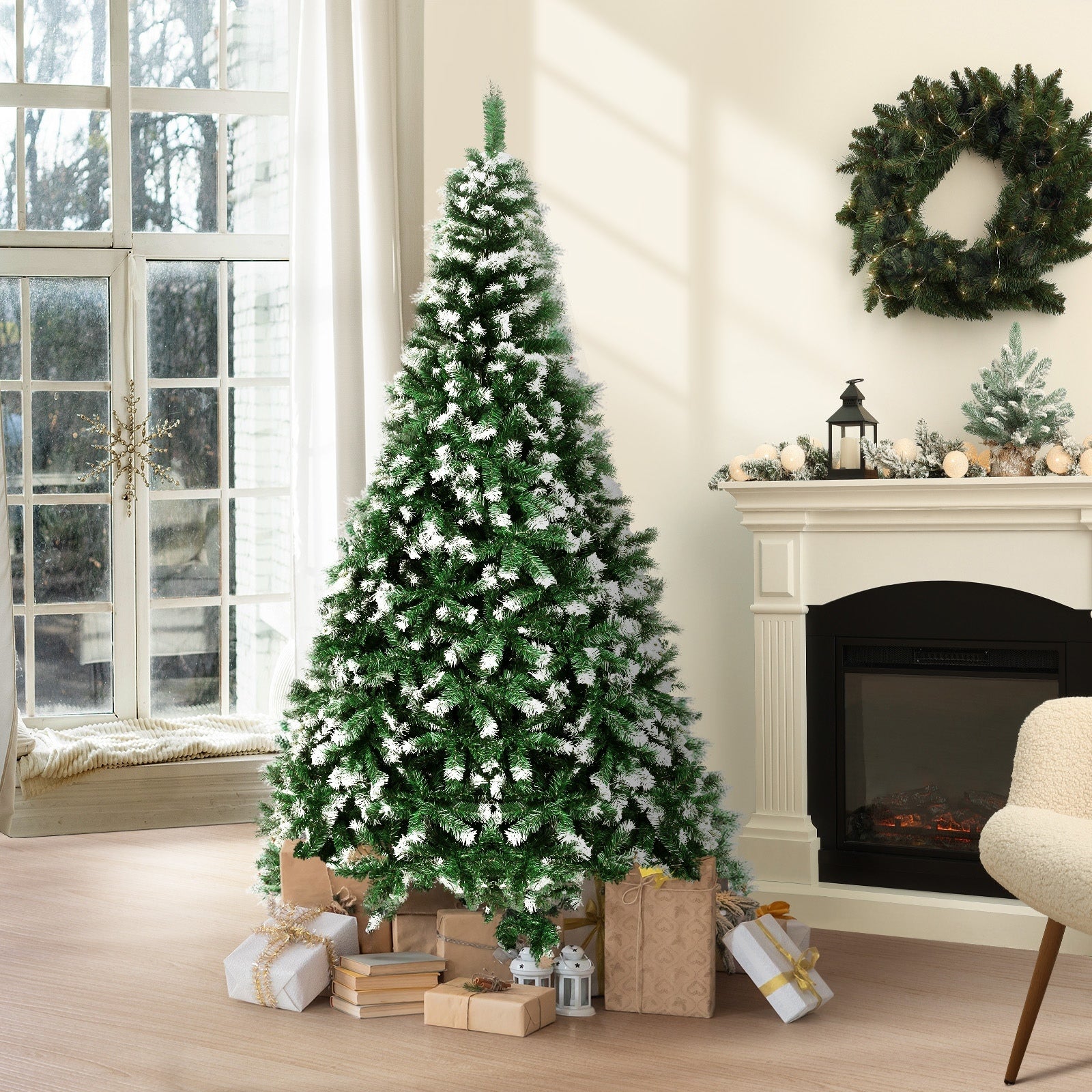 Tinseltown Christmas Tree 1.8M/2.1M/2.4M Xmas Trees Snowy Decorations Green - Sunyee