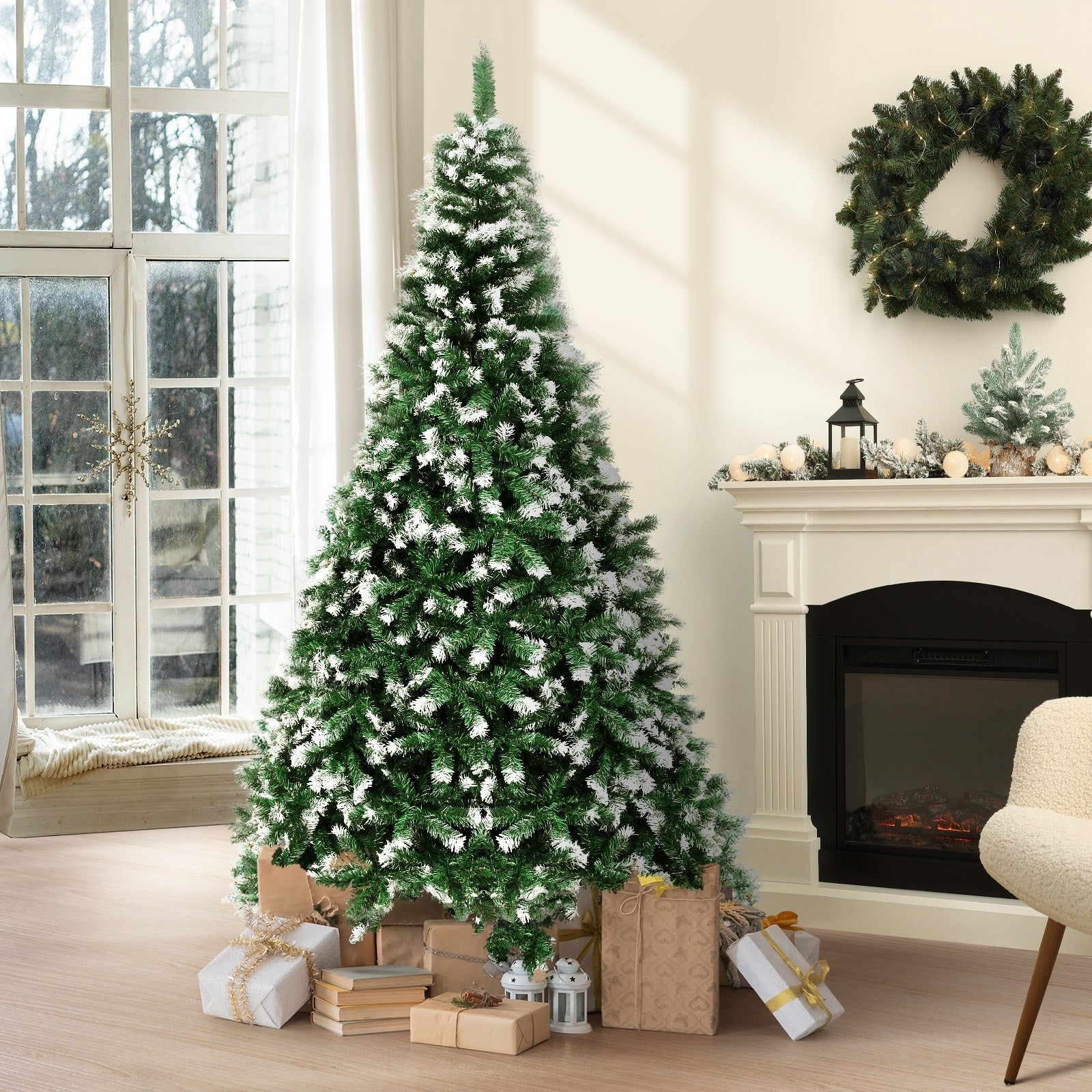 Tinseltown Christmas Tree 1.8M/2.1M/2.4M Xmas Trees Snowy Decorations Green - Sunyee