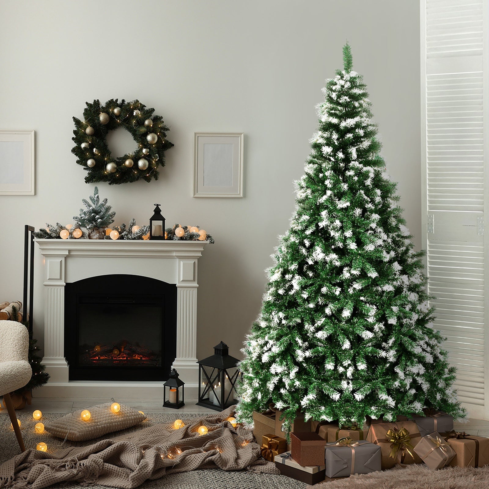 Tinseltown Christmas Tree 2.1M 7FT Xmas Trees Snowy Decorations Green 1050 Tips - Sunyee