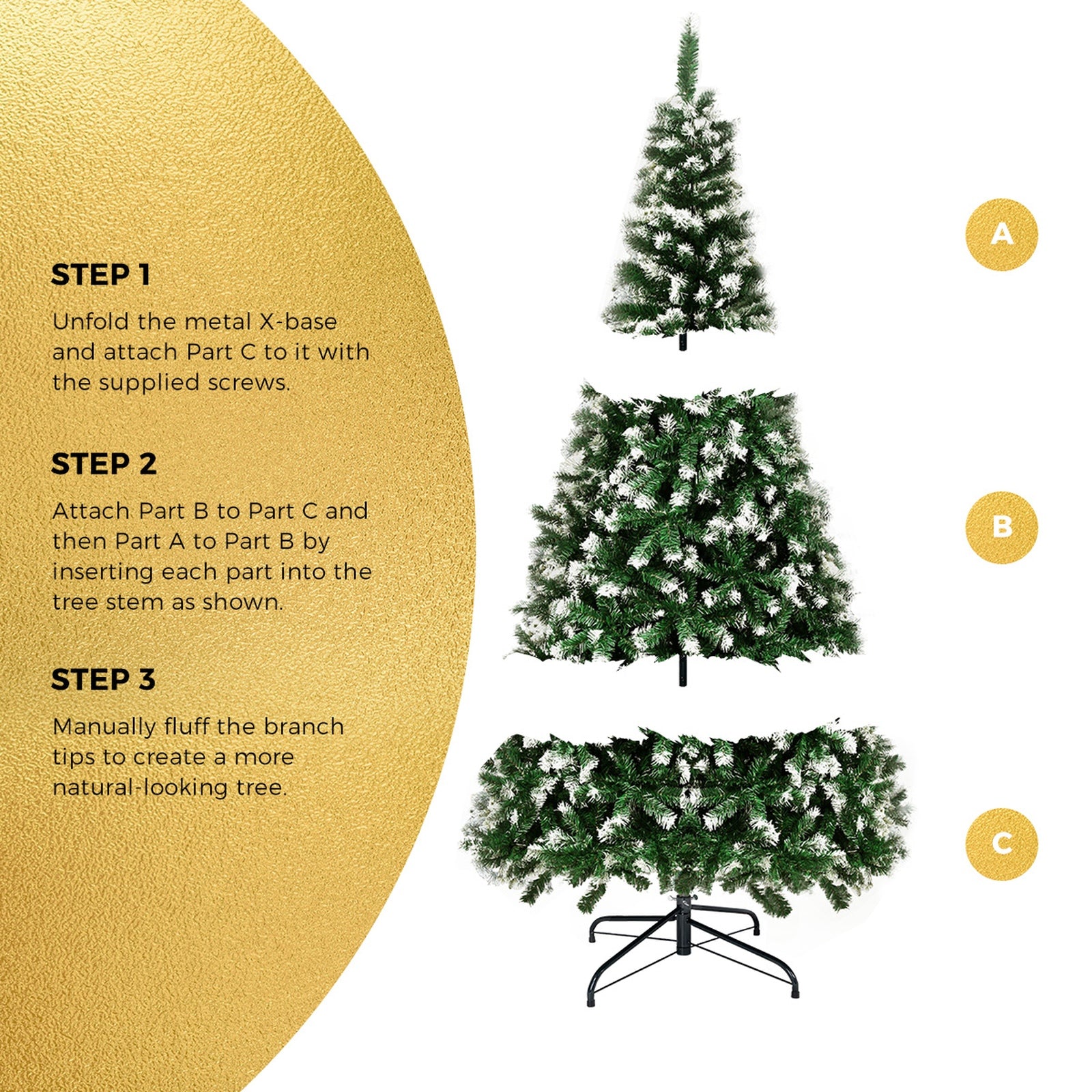 Tinseltown Christmas Tree 2.1M 7FT Xmas Trees Snowy Decorations Green 1050 Tips - Sunyee