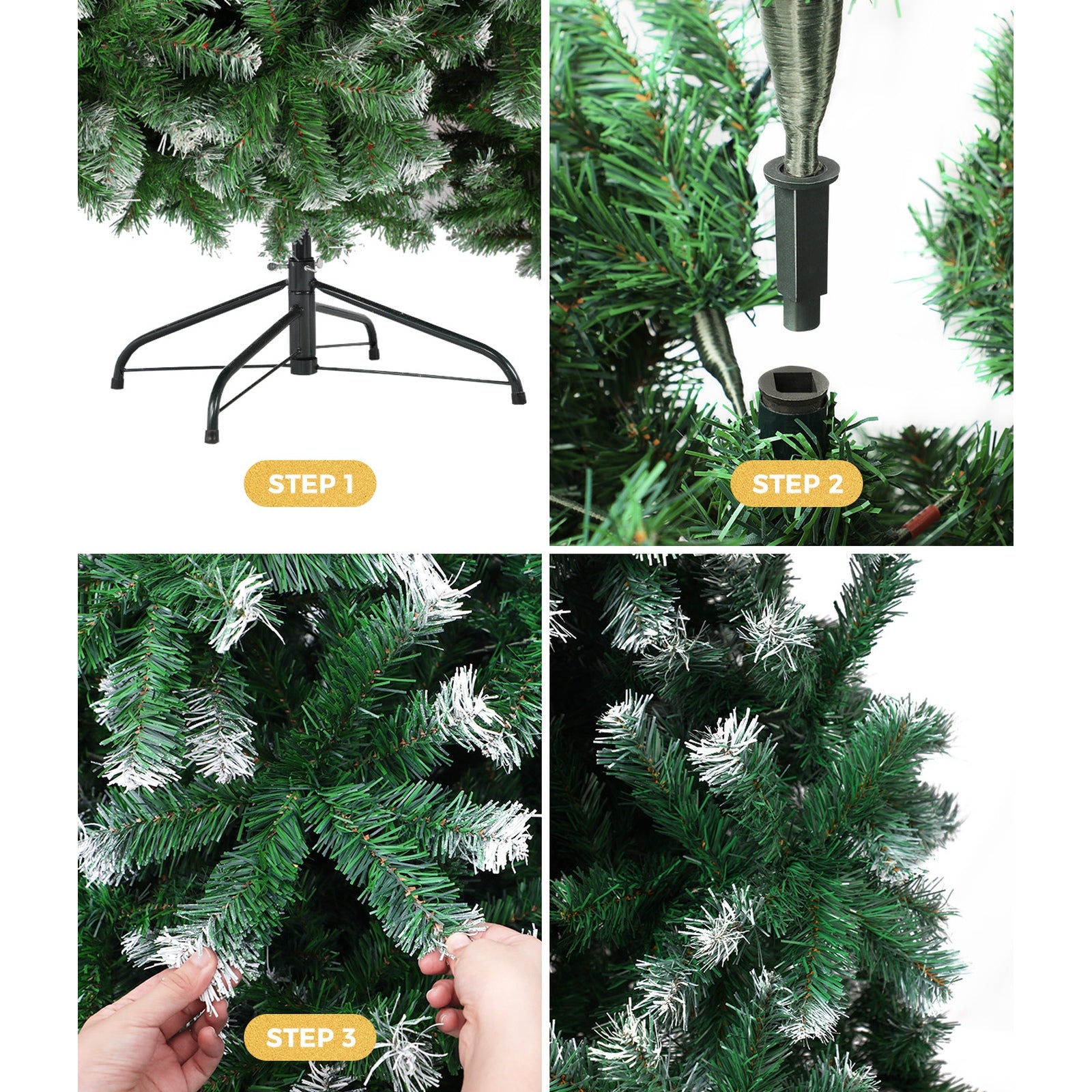 Tinseltown Christmas Tree 2.1M 7FT Xmas Trees Snowy Decorations Green 1050 Tips - Sunyee