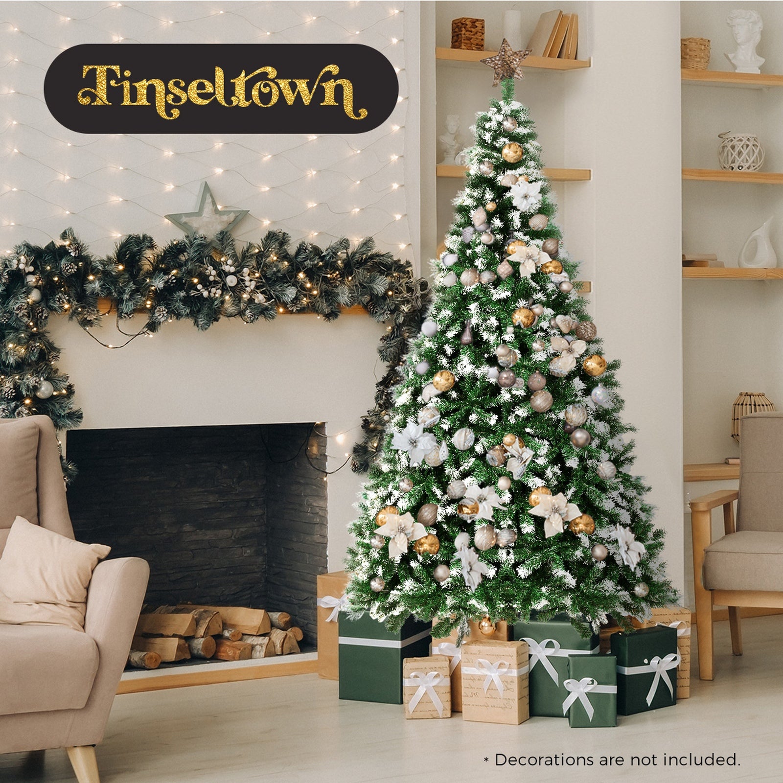 Tinseltown Christmas Tree 2.1M 7FT Xmas Trees Snowy Decorations Green 1050 Tips - Sunyee