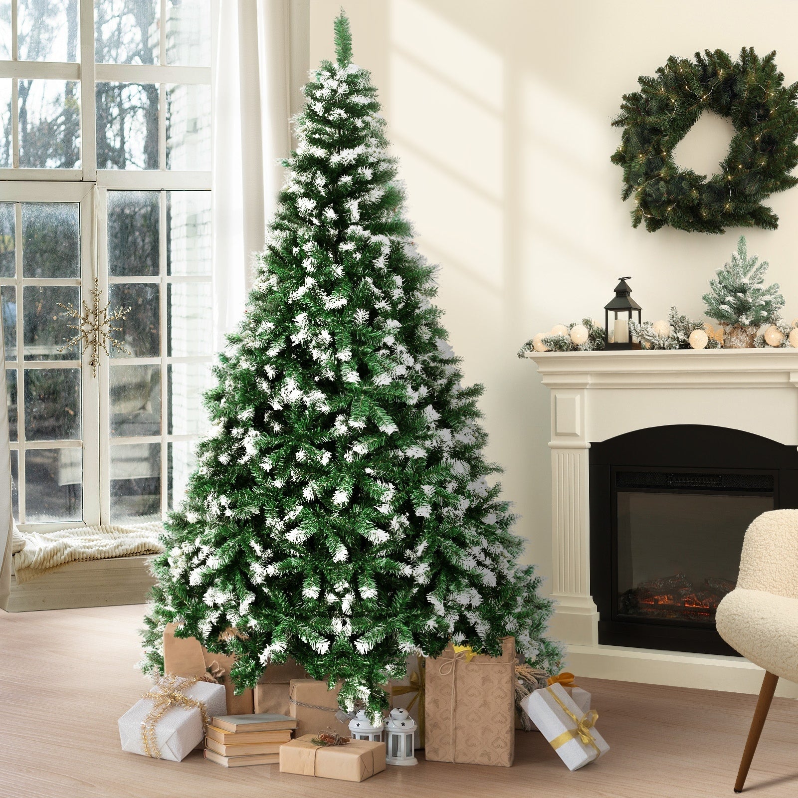 Tinseltown Christmas Tree 1.8M/2.1M/2.4M Xmas Trees Snowy Decorations Green - Sunyee