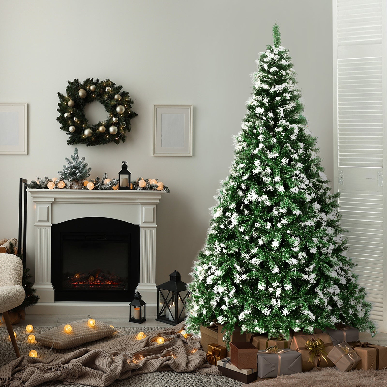 Tinseltown Christmas Tree 2.4M 8FT Xmas Trees Snowy Decorations Green 1480 Tips - Sunyee