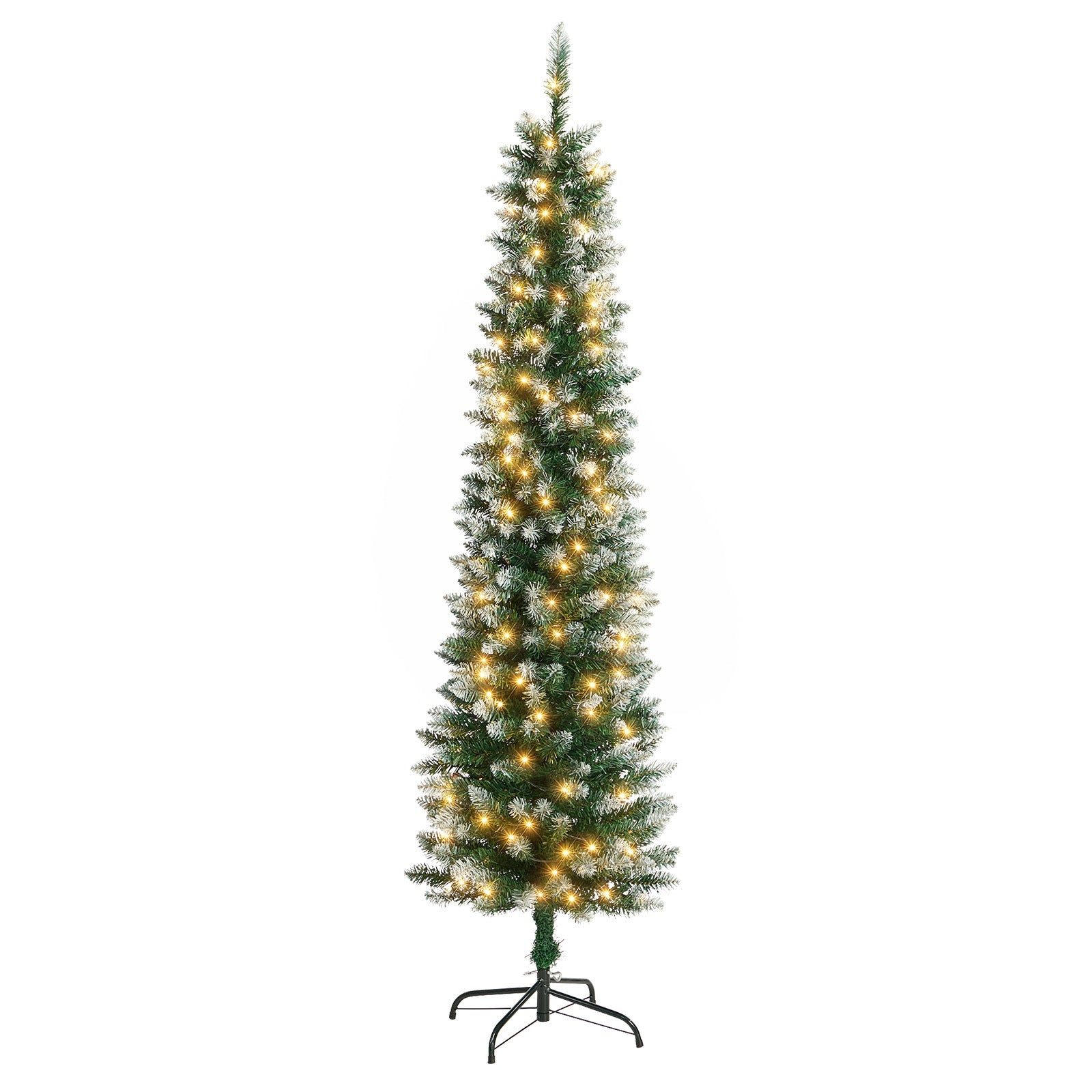 Tinseltown Slim LED Christmas Tree 6FT 1.8M Warm Lights Green White 300 Tips