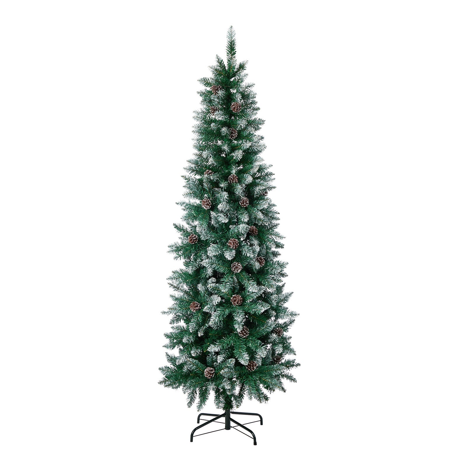 Tinseltown Slim Christmas Tree 6FT 1.8M Pine Cones Decor Green 480 Tips