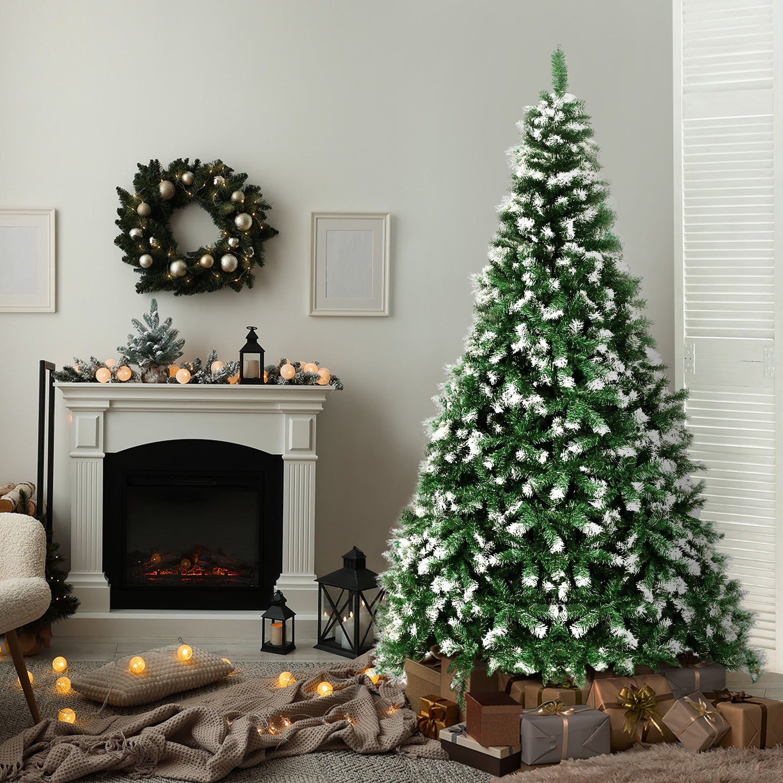 Tinseltown Christmas Tree 1.8M/2.1M/2.4M Xmas Trees Snowy Decorations Green - Sunyee