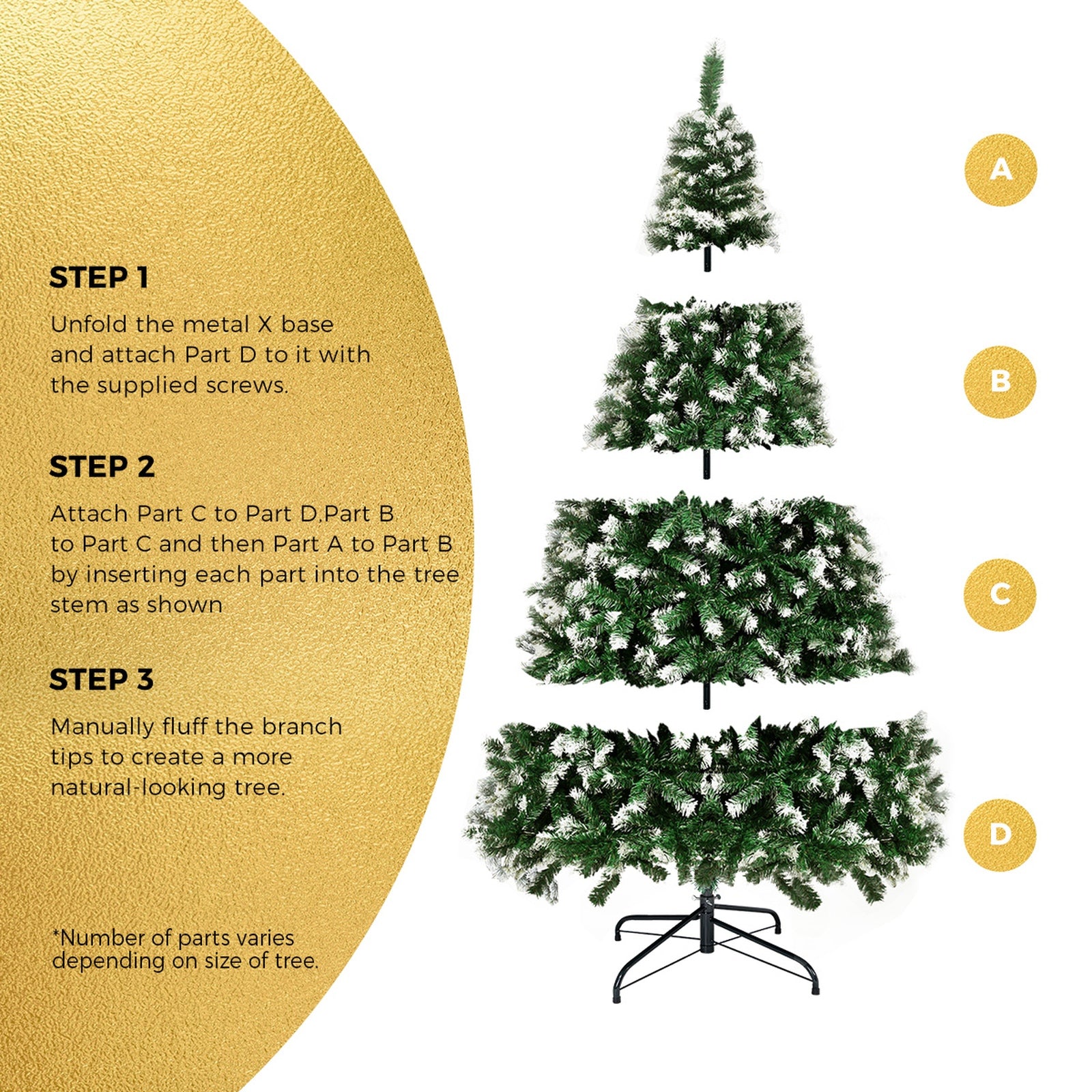 Tinseltown Christmas Tree 1.8M/2.1M/2.4M Xmas Trees Snowy Decorations Green - Sunyee