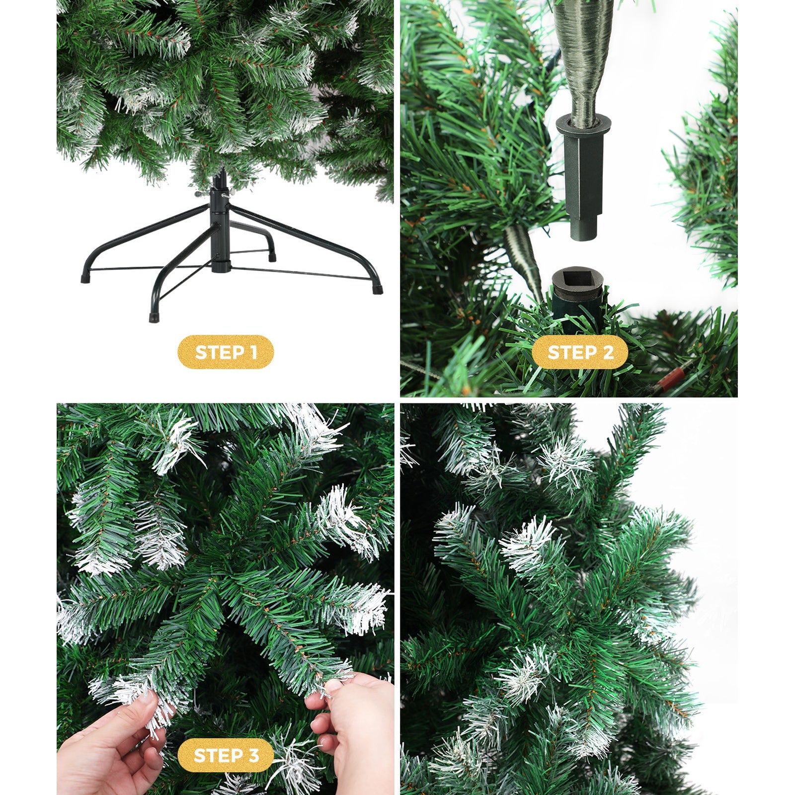 Tinseltown Christmas Tree 1.8M/2.1M/2.4M Xmas Trees Snowy Decorations Green - Sunyee