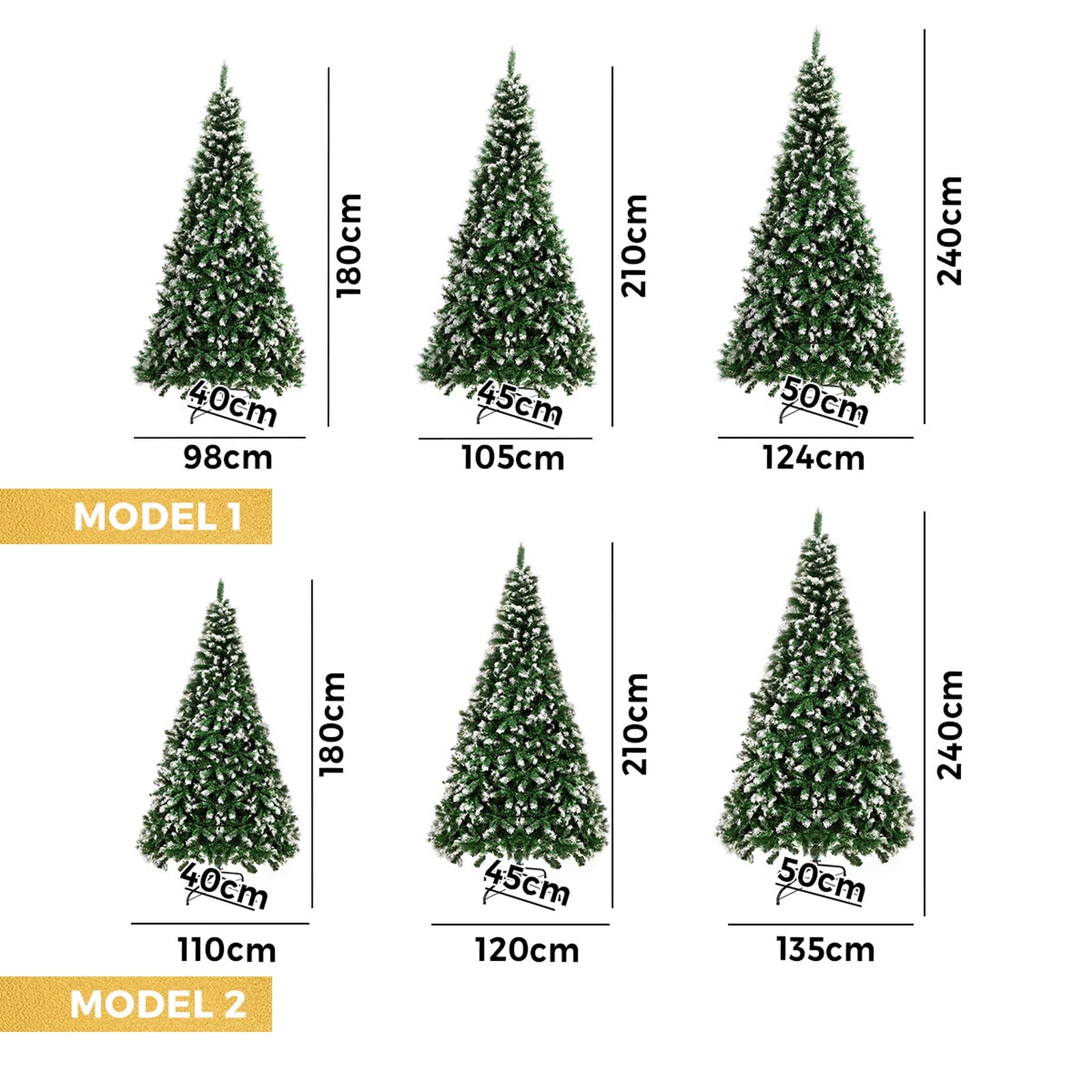 Tinseltown Christmas Tree 1.8M/2.1M/2.4M Xmas Trees Snowy Decorations Green - Sunyee