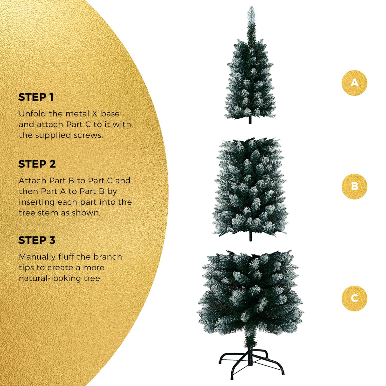 Tinseltown Slim Christmas Tree 1.8M 6FT Xmas Trees Decoration Green and White - Sunyee