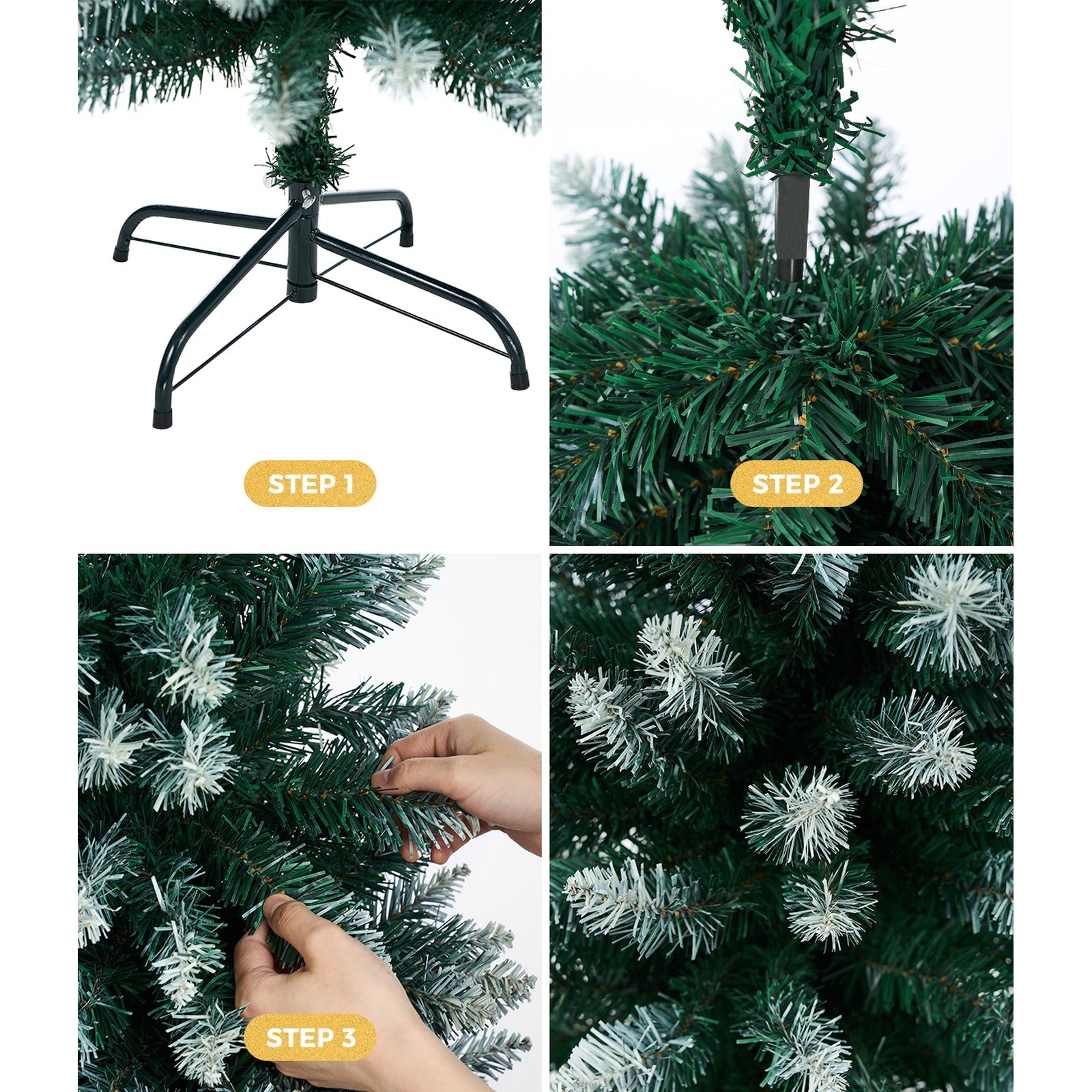 Tinseltown Slim Christmas Tree 1.8M 6FT Xmas Trees Decoration Green and White - Sunyee