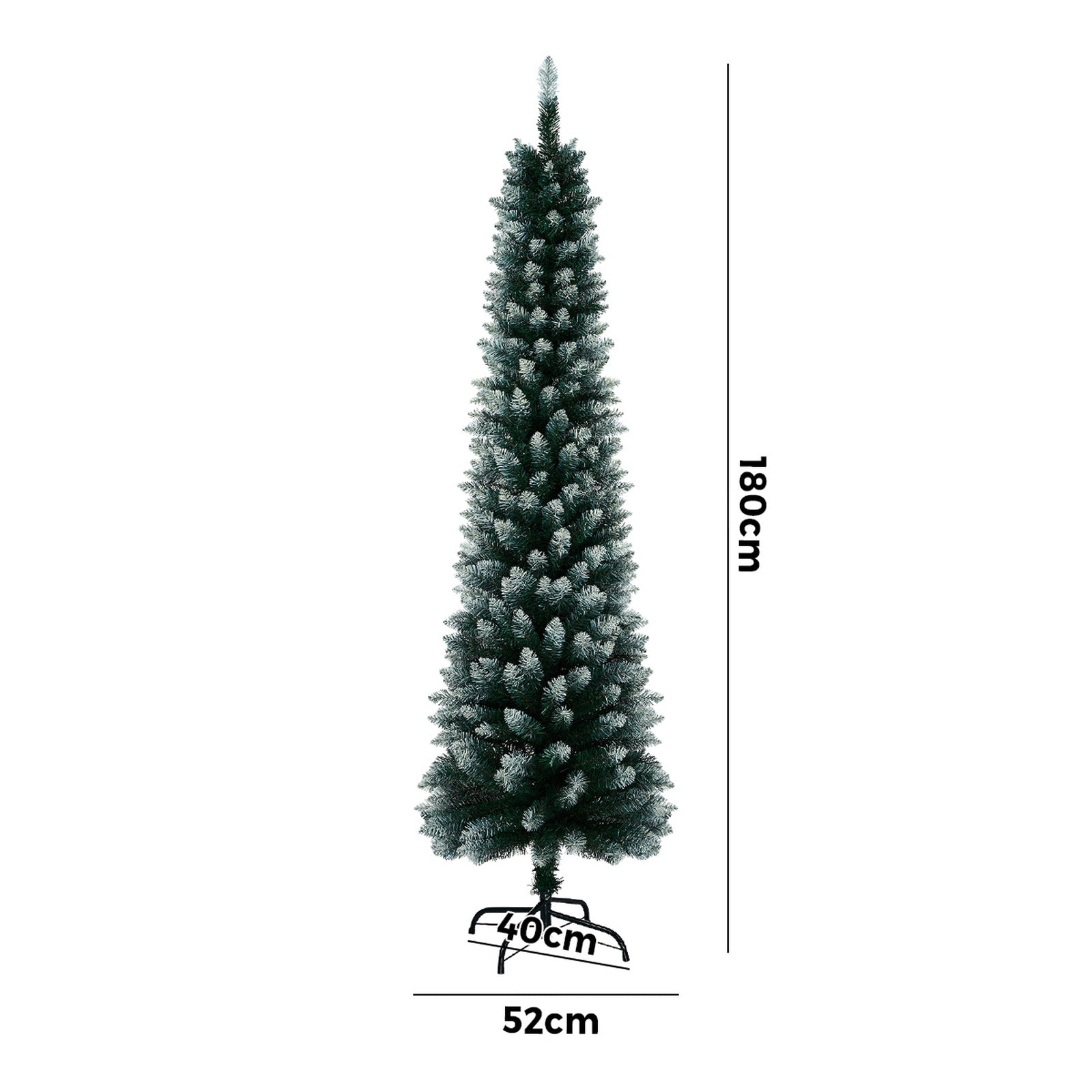 Tinseltown Slim Christmas Tree 1.8M 6FT Xmas Trees Decoration Green and White - Sunyee