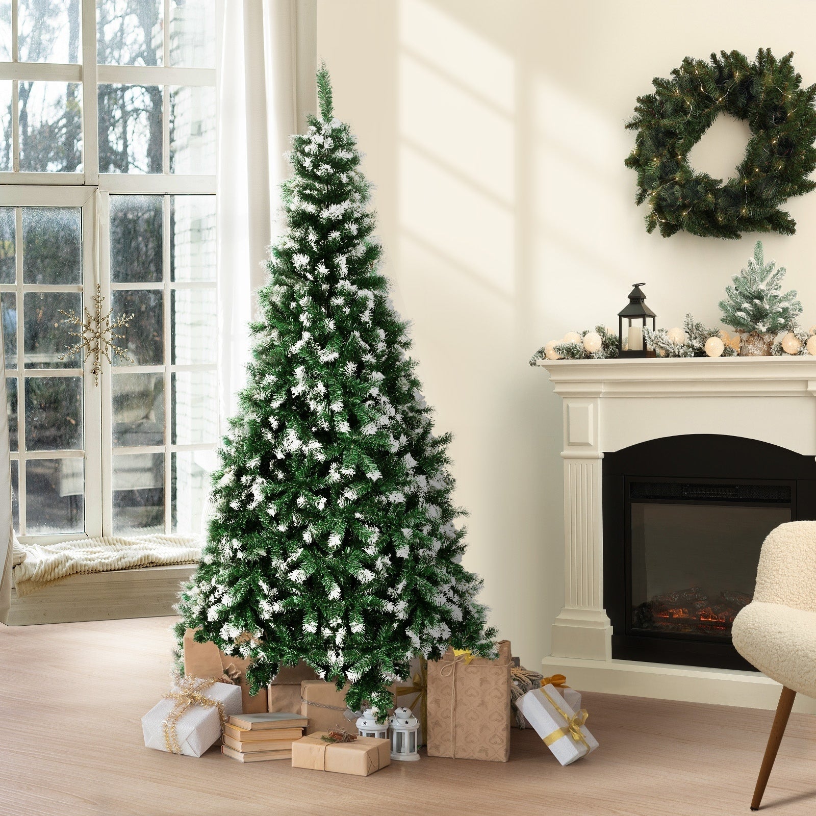 Tinseltown Christmas Tree 1.8M/2.1M/2.4M Xmas Trees Snowy Decorations Green - Sunyee