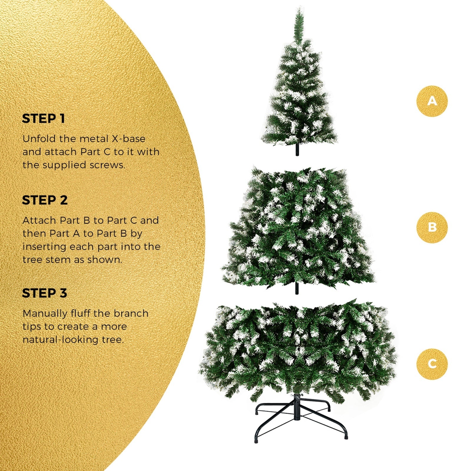 Tinseltown Christmas Tree 1.8M 6FT Xmas Trees Snowy Decorations Green 800 Tips - Sunyee