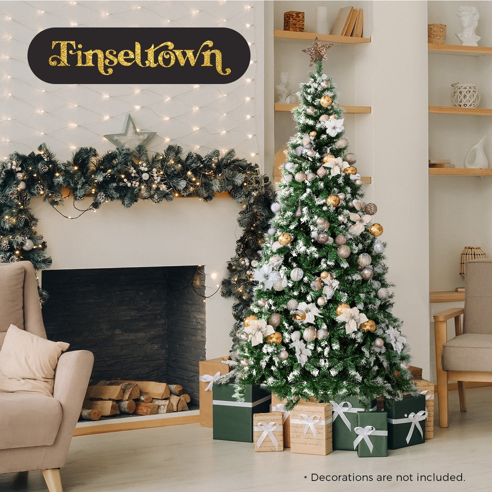 Tinseltown Christmas Tree 1.8M 6FT Xmas Trees Snowy Decorations Green 800 Tips - Sunyee