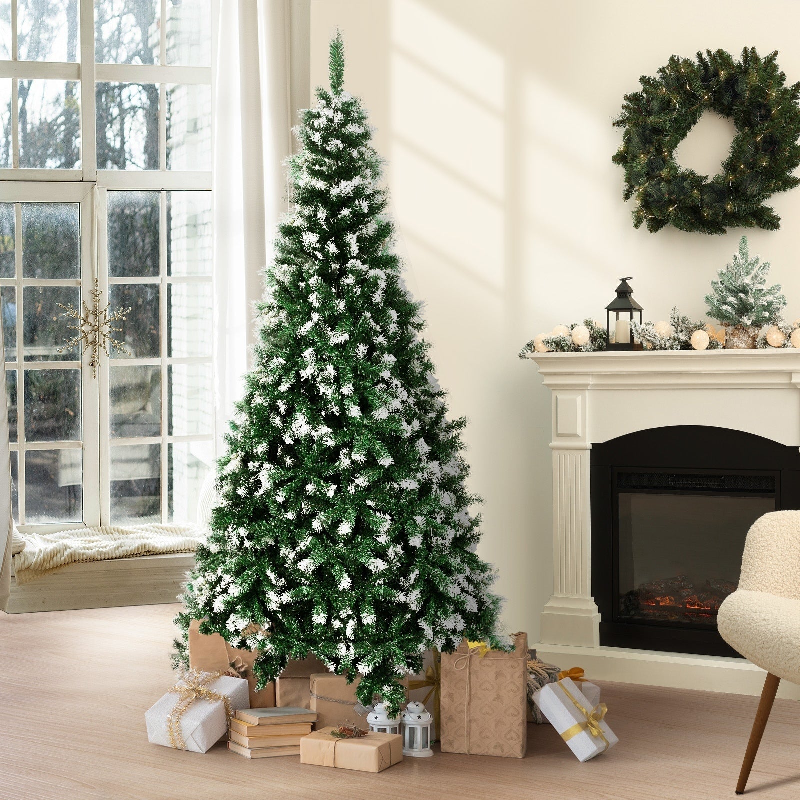 Tinseltown Christmas Tree 1.8M/2.1M/2.4M Xmas Trees Snowy Decorations Green - Sunyee