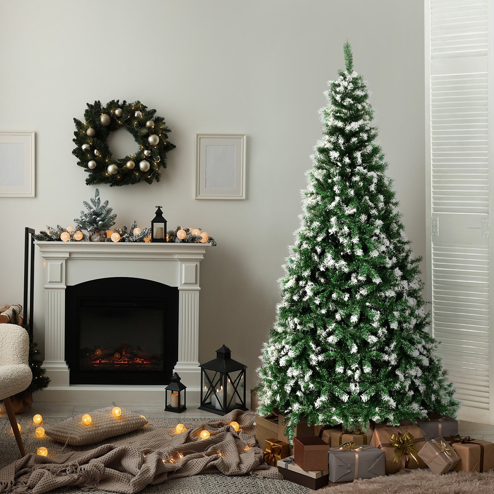 Tinseltown Christmas Tree 2.1M 7FT Xmas Trees Snowy Decorations Green 1000 Tips - Sunyee