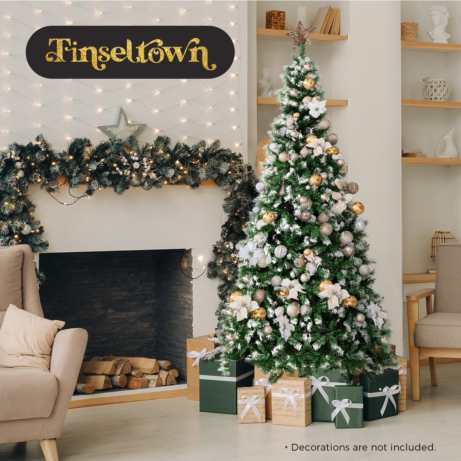 Tinseltown Christmas Tree 2.1M 7FT Xmas Trees Snowy Decorations Green 1000 Tips - Sunyee