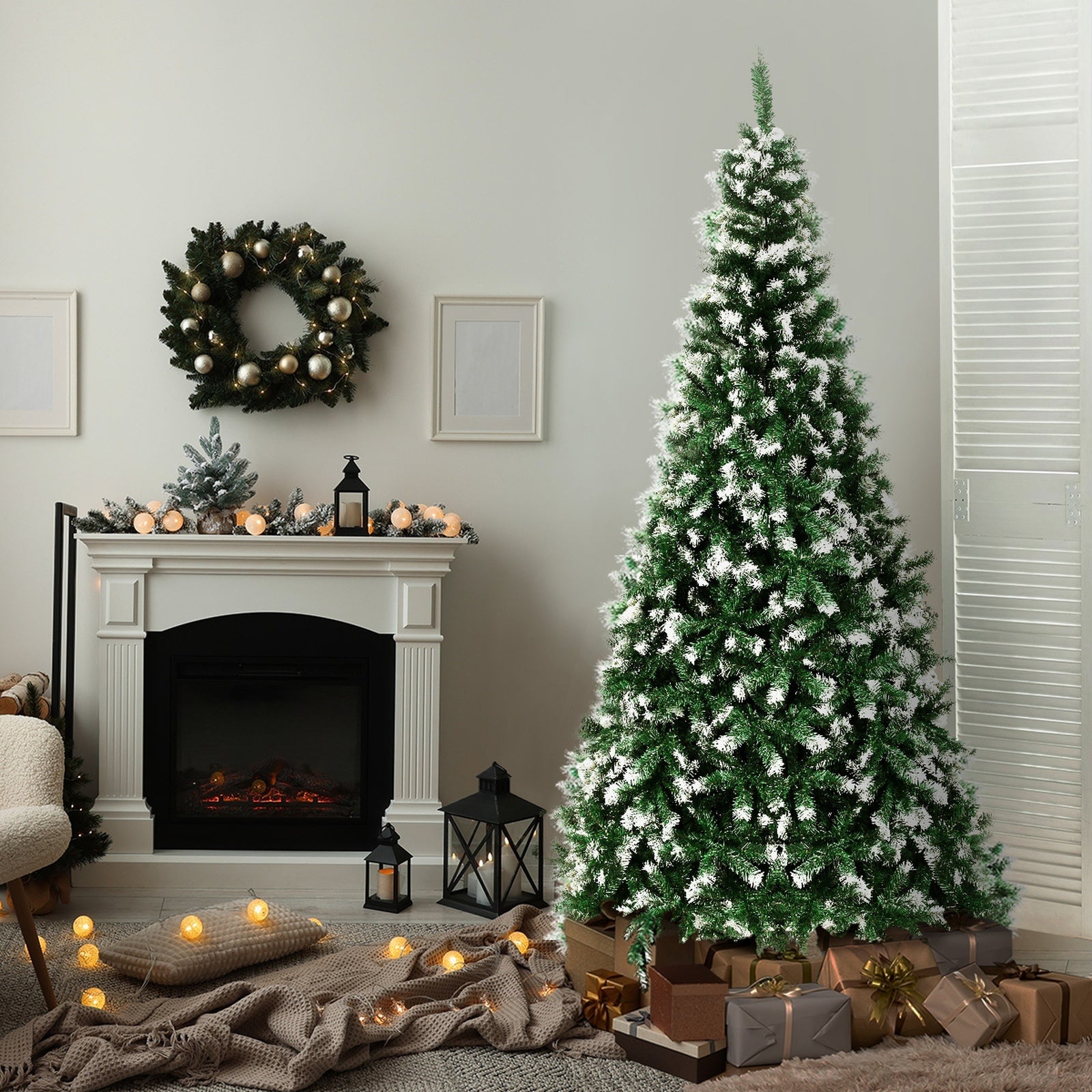 Tinseltown Christmas Tree 2.4M 8FT Xmas Trees Snowy Decorations Green 1400 Tips - Sunyee