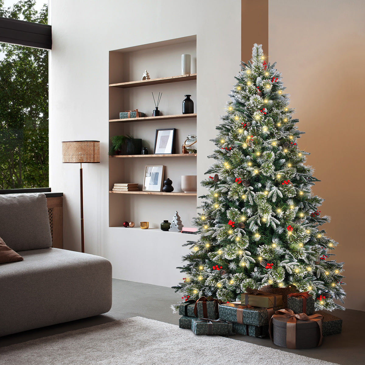 Tinseltown LED Christmas Tree 1.8M 6FT Xmas Trees Decorations Green White 790 Tips