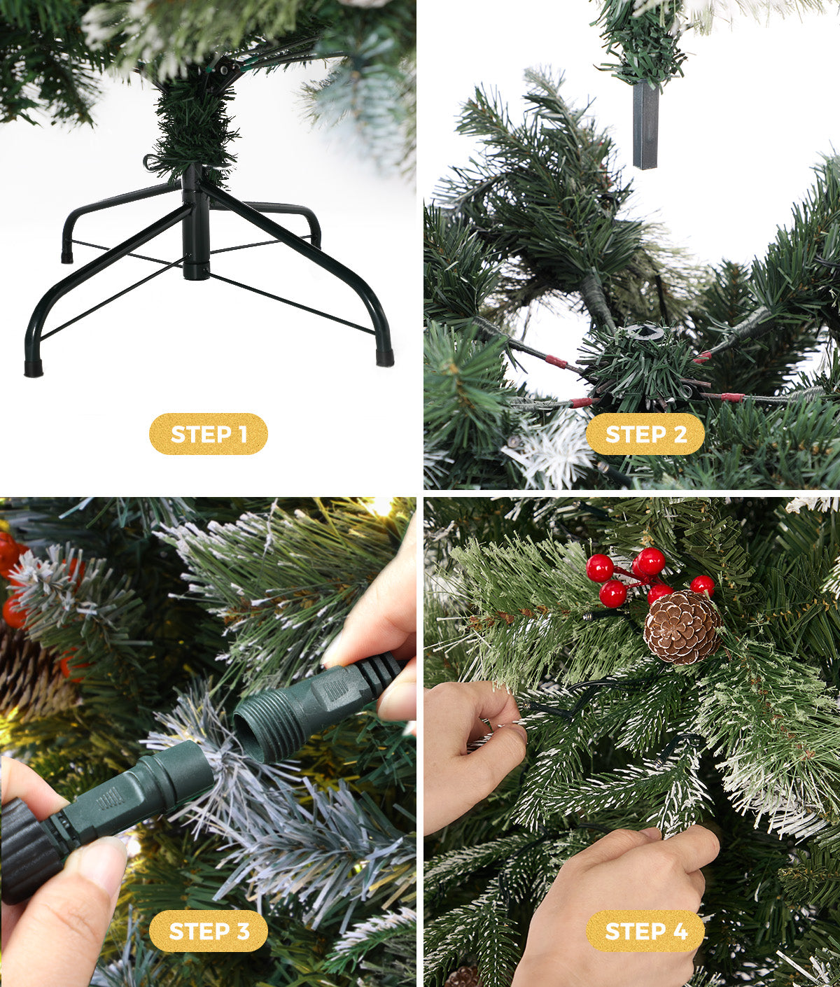 Tinseltown LED Christmas Tree 1.8M 6FT Xmas Trees Decorations Green White 790 Tips