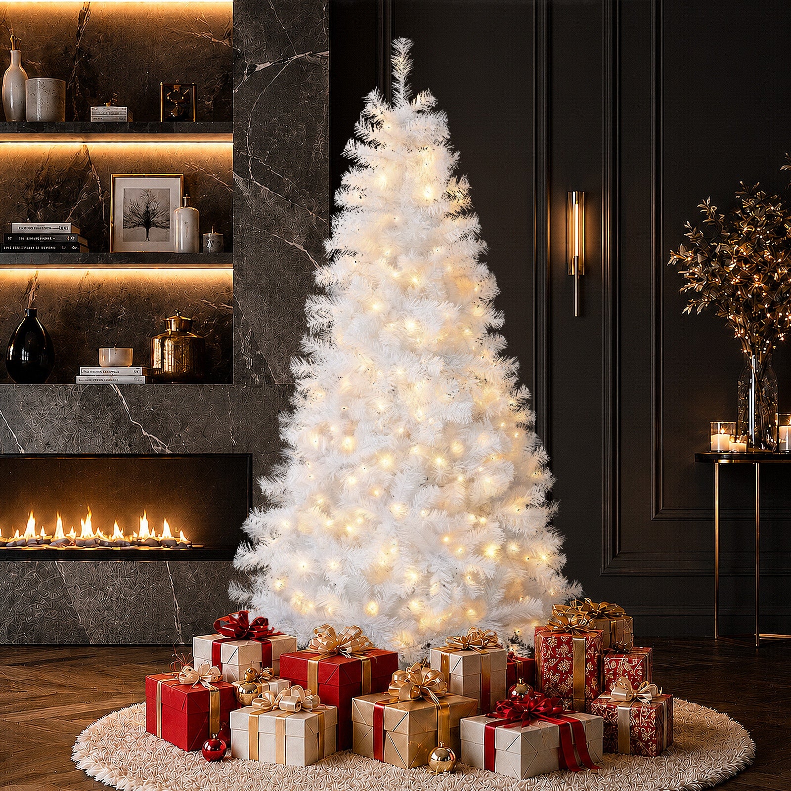 Tinseltown LED Christmas Tree 1.8M 6FT Home Party Decoration White 700 Tips