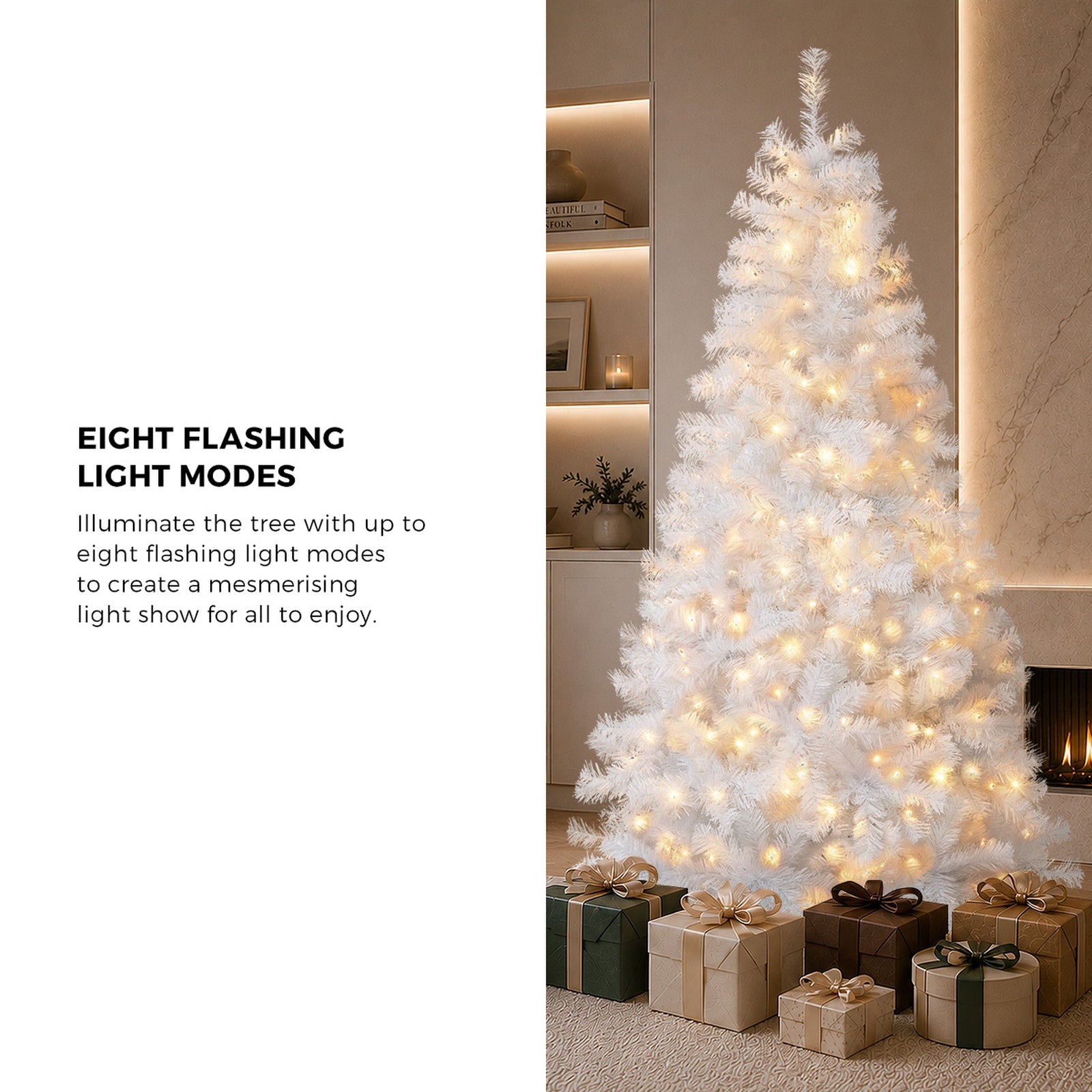 Tinseltown LED Christmas Tree 1.8M 6FT Home Party Decoration White 700 Tips
