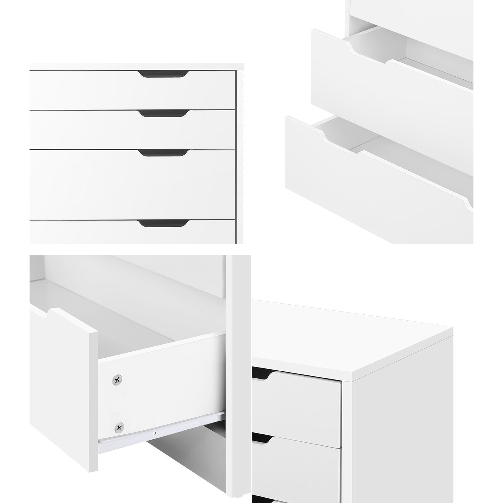 Oikiture 6 Chest of Drawers Tallboy Cabinet Bedroom Clothes White Furniture - Sunyee