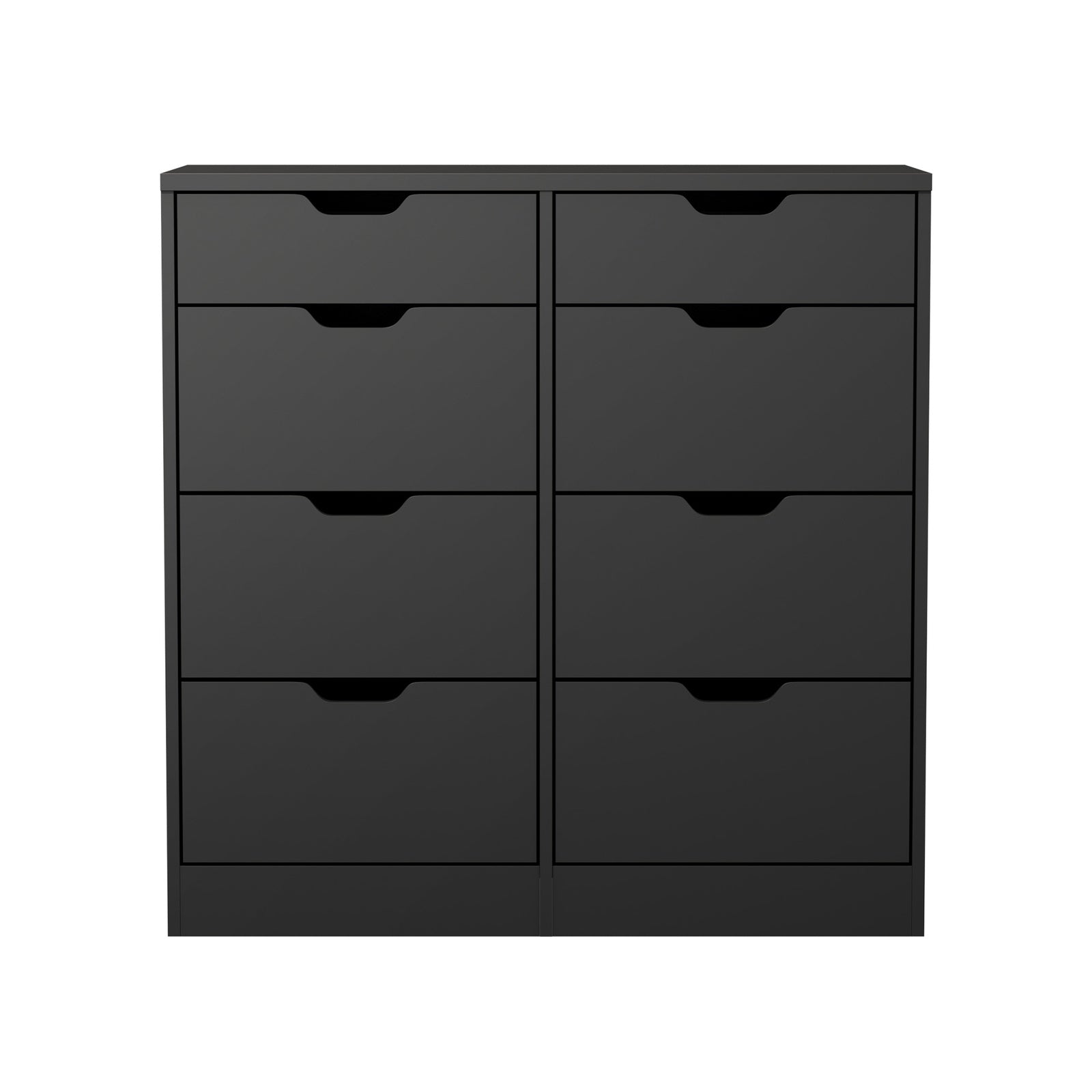 Oikiture 8 Chest of Drawers Tallboy Cabinet Dresser Bedroom Storage Black