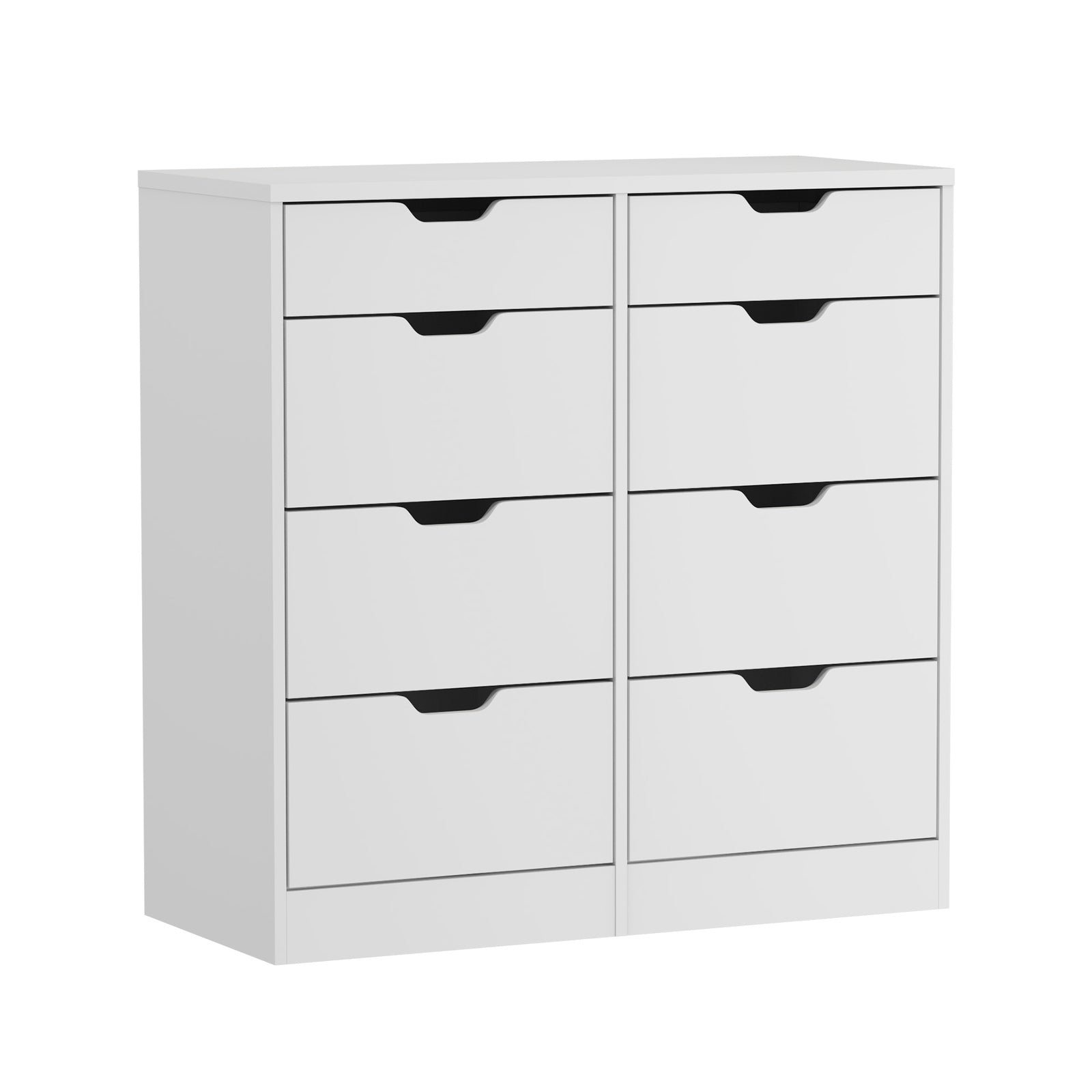 Oikiture 8 Chest of Drawers Tallboy Cabinet Dresser Bedroom Storage White