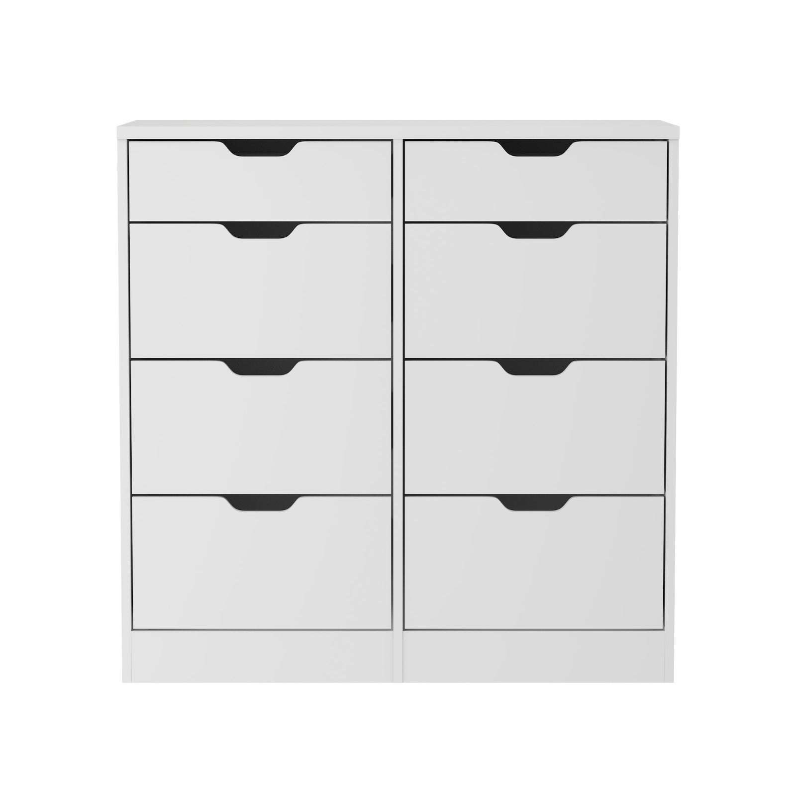 Oikiture 8 Chest of Drawers Tallboy Cabinet Dresser Bedroom Storage White