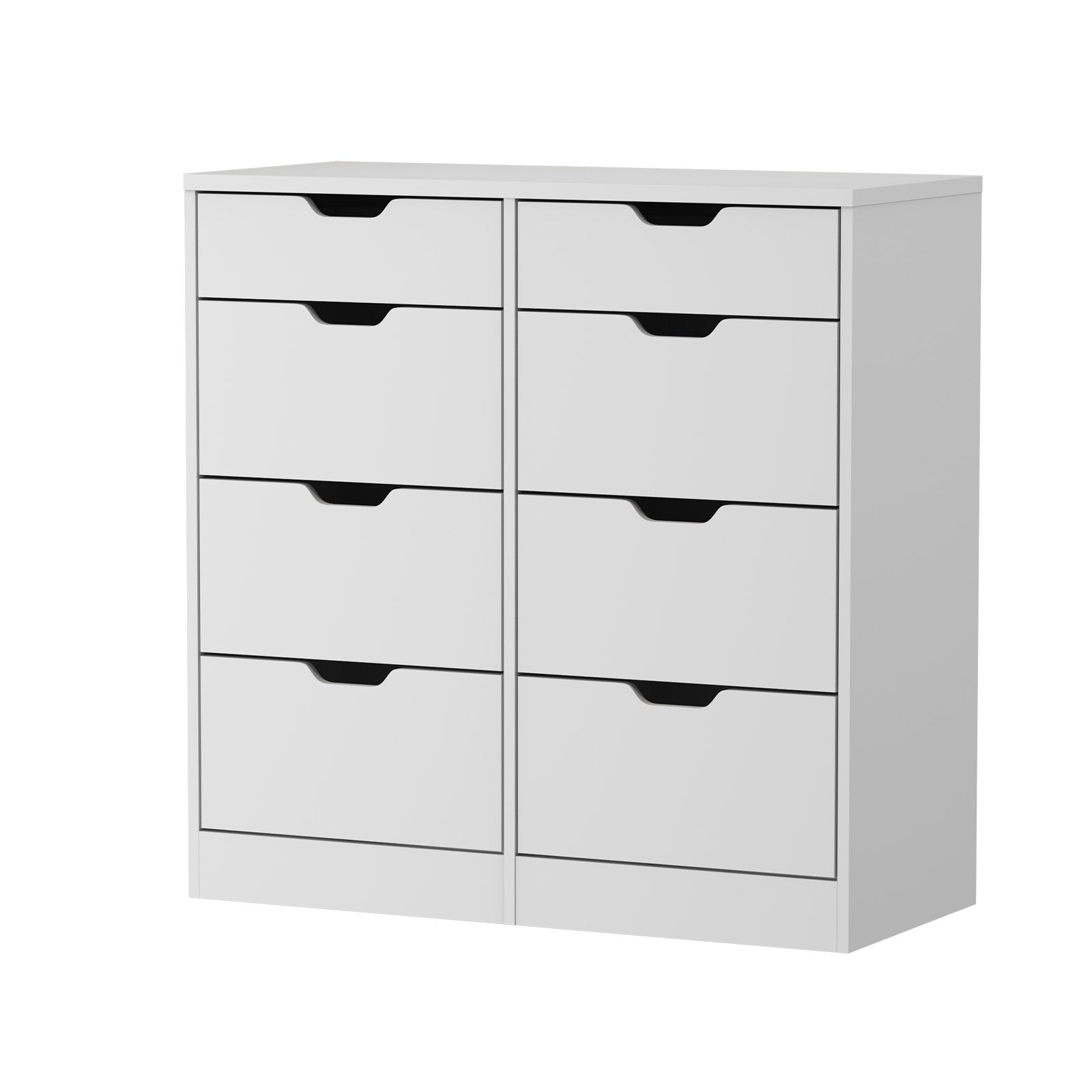 Oikiture 8 Chest of Drawers Tallboy Cabinet Dresser Bedroom Storage White