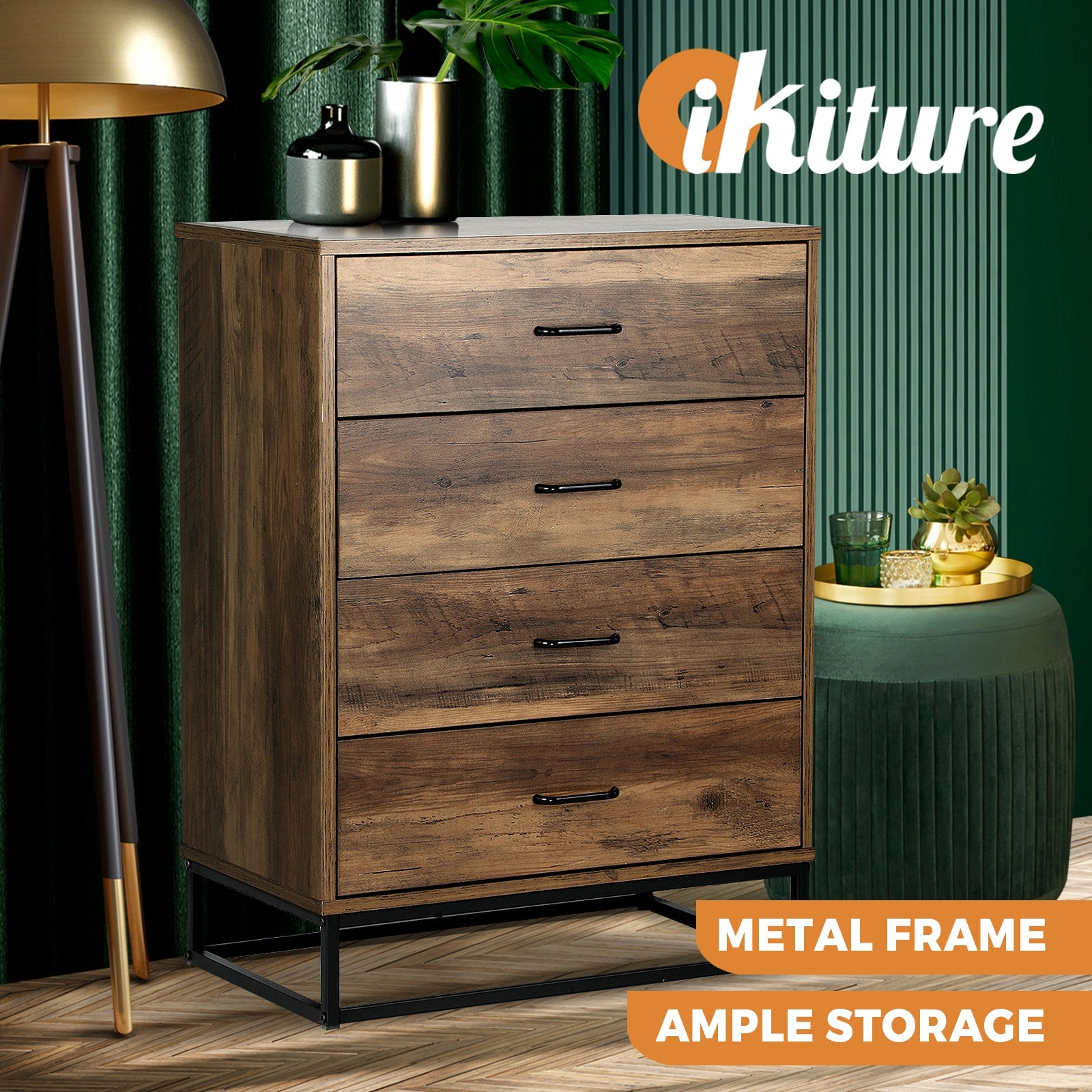 Oikiture Chest of Drawers Storage Cabinet Tallboy Dresser Bedroom Furniture