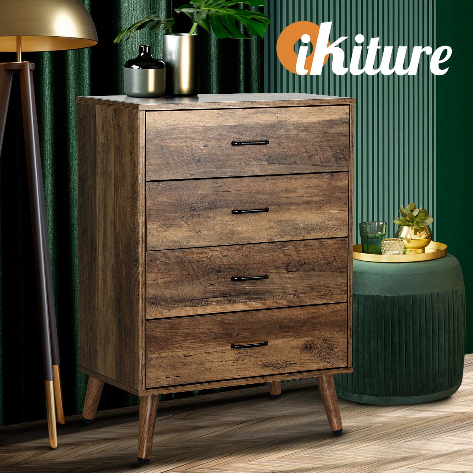 Oikiture Chest of Drawers Storage Cabinet Tallboy Dresser Bedroom Furniture - Sunyee