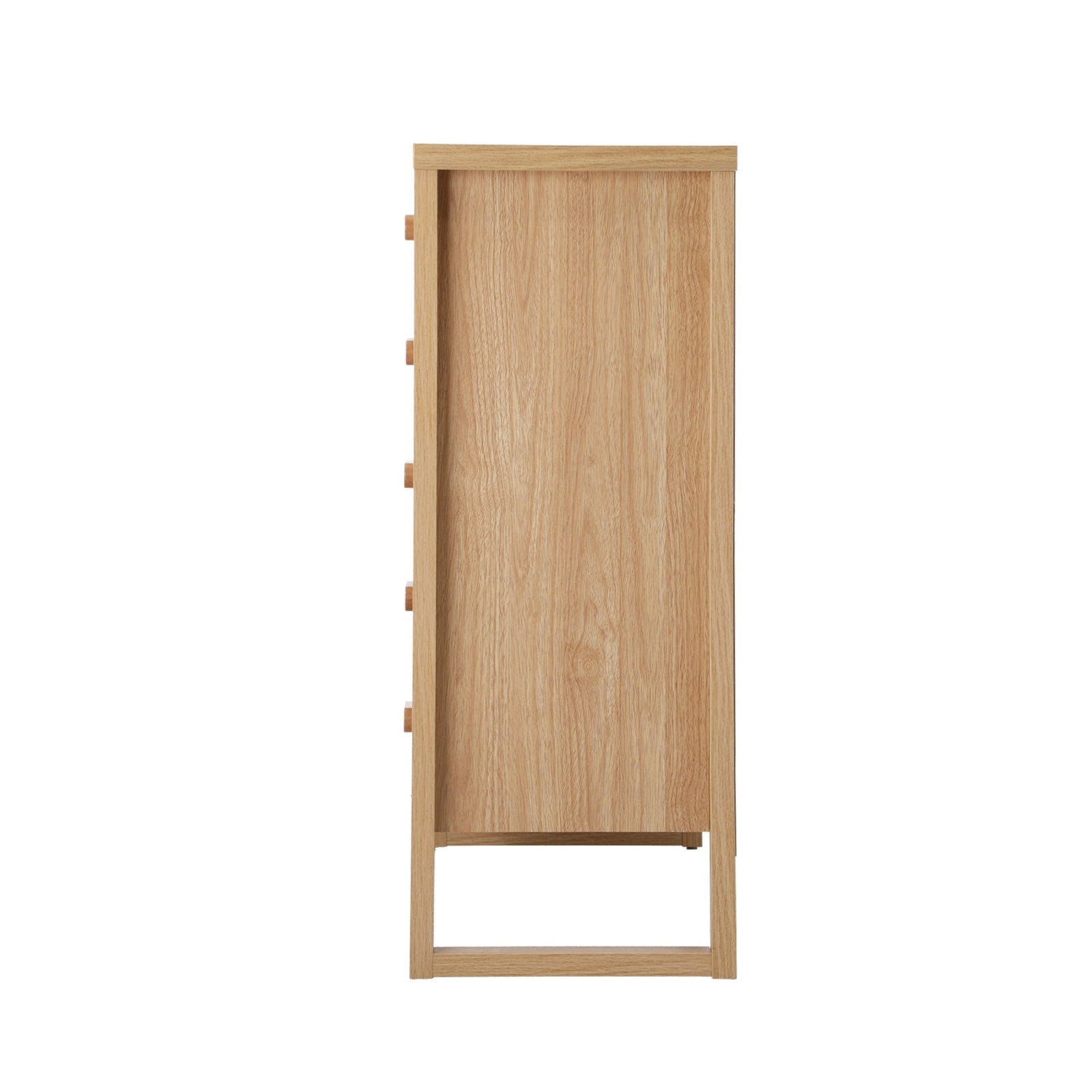 Oikiture 5 Chest of Drawers Dresser Tallboy Storage Desk Bedroom Natural