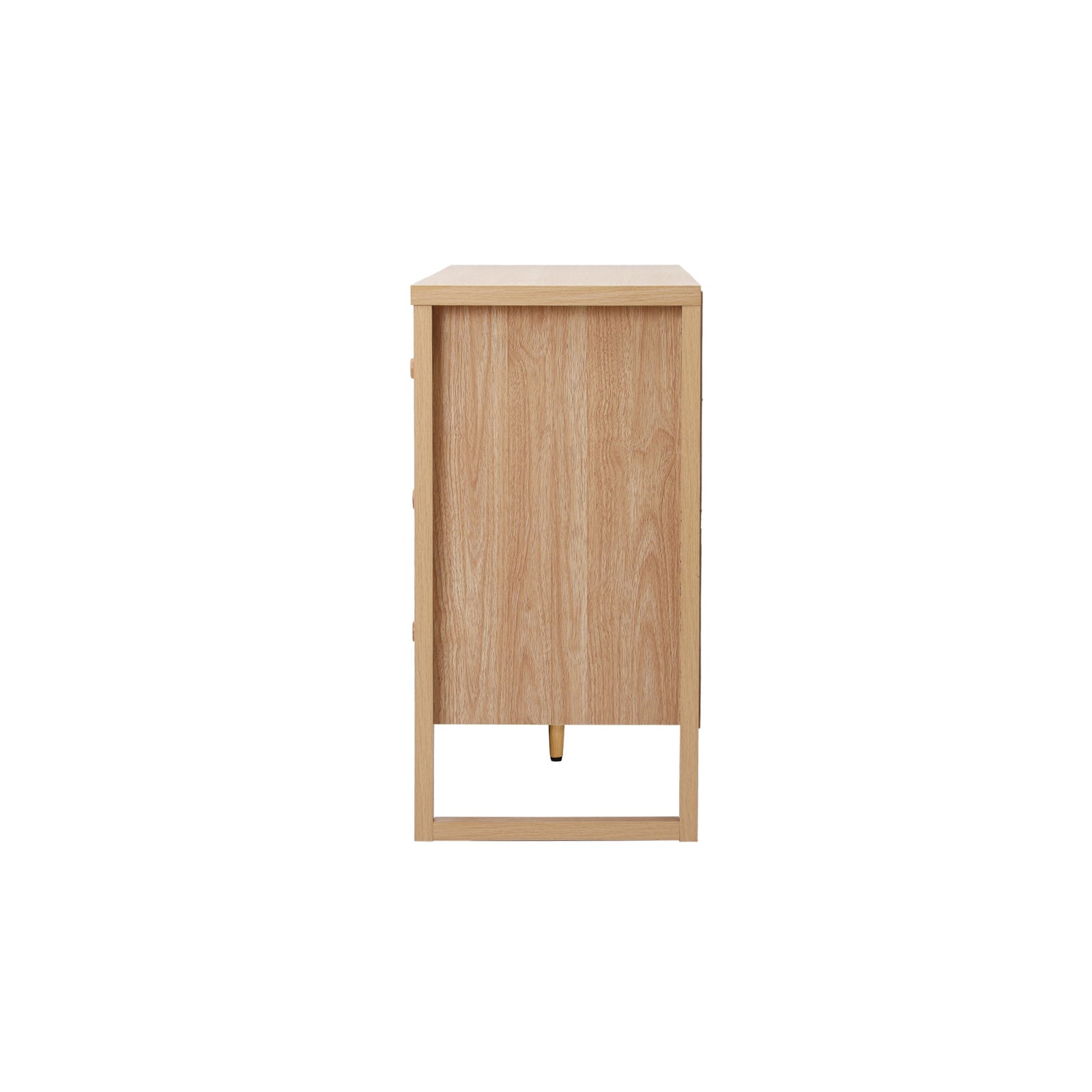 Oikiture 6 Chest of Drawers Dresser Lowboy Storage Desk Bedroom Natural