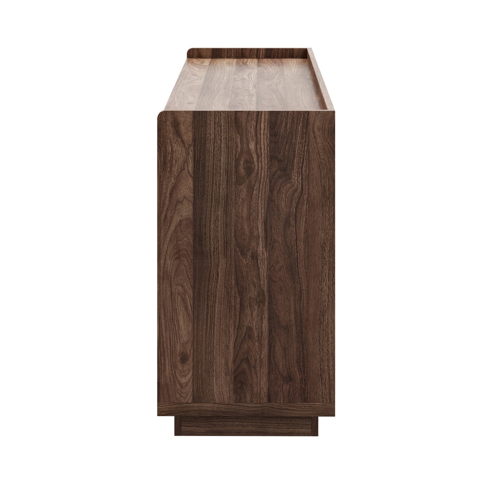 Oikiture 6 Chest Of Drawers Lowboy Dresser Handle-Free Storage Cabinet Walnut