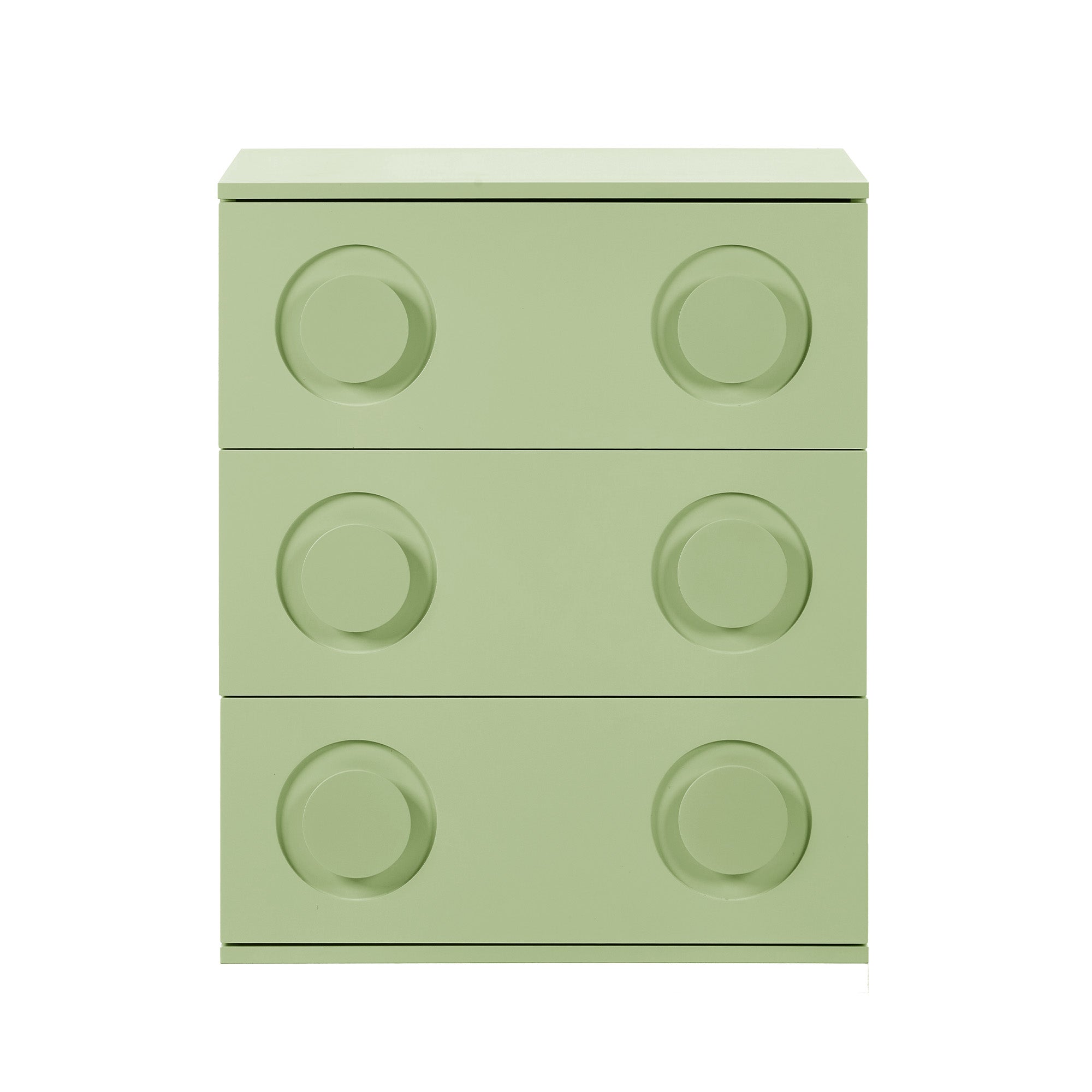 Oikiture 3 Chest of Drawers Spacious Cabinet Bedroom Dresser Nightstand Green - Sunyee